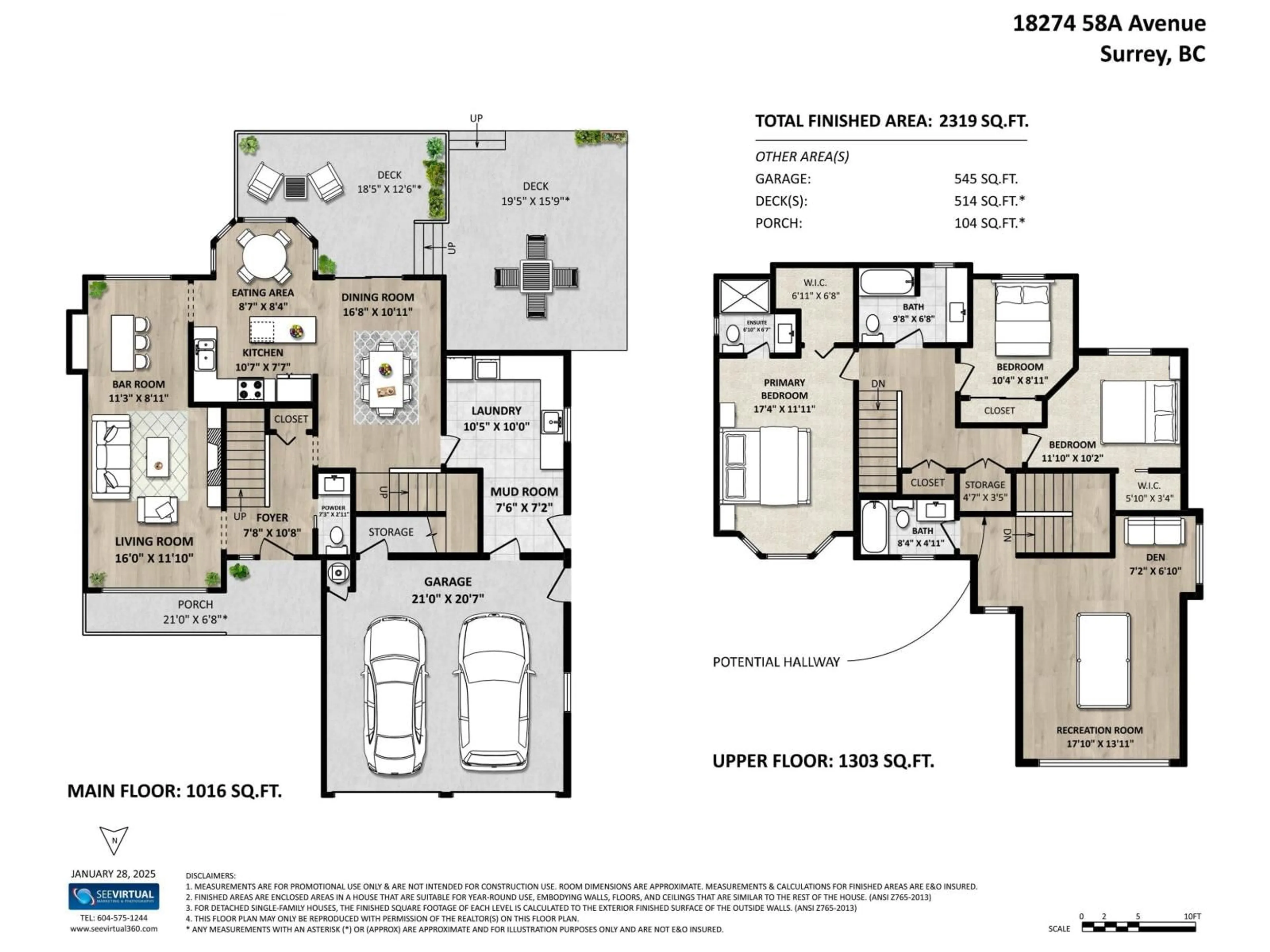 Floor plan for 18274 58A AVENUE, Surrey British Columbia V3S7E9