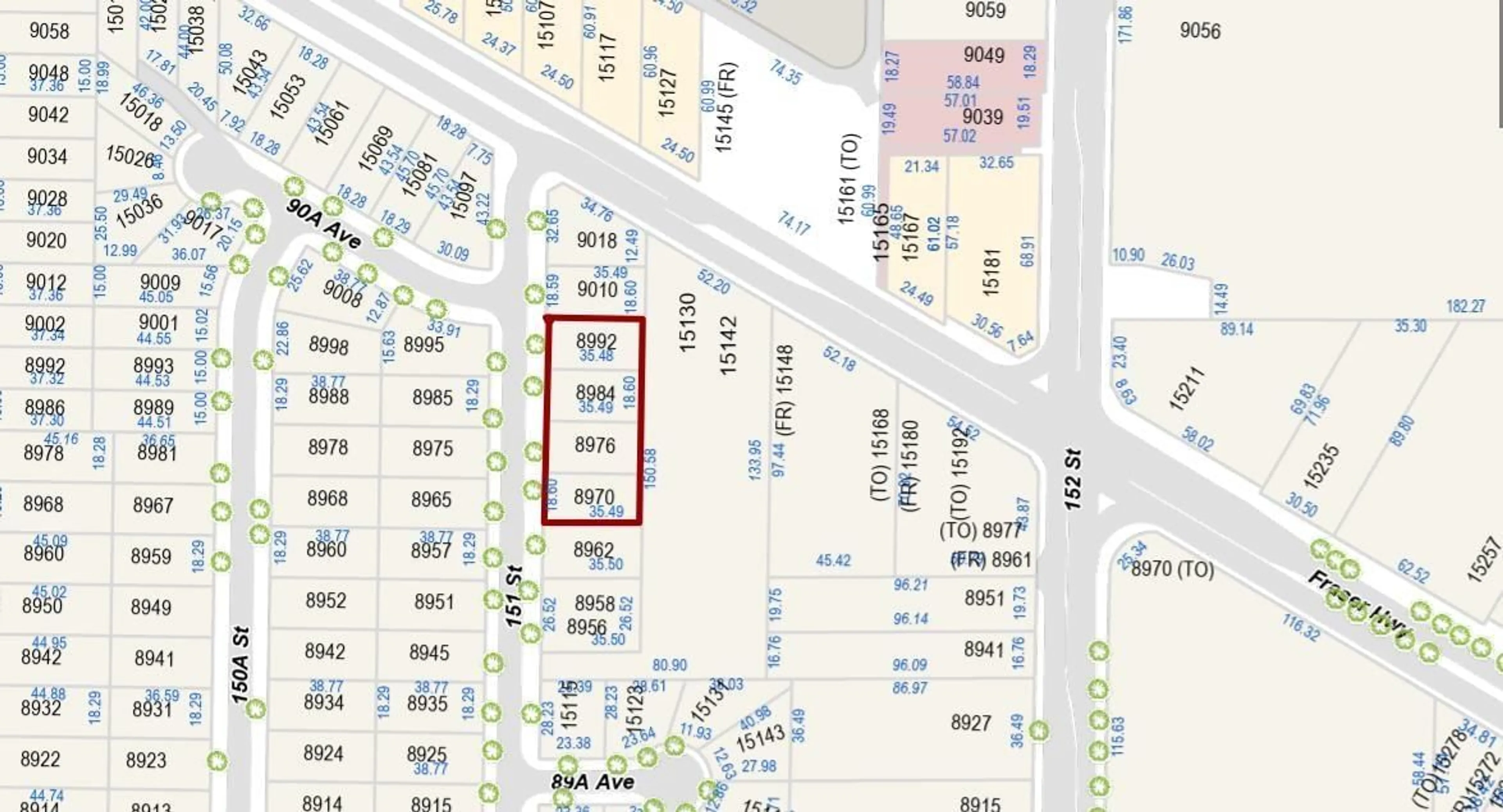 Picture of a map for 8976 151 STREET, Surrey British Columbia V3R8Y9