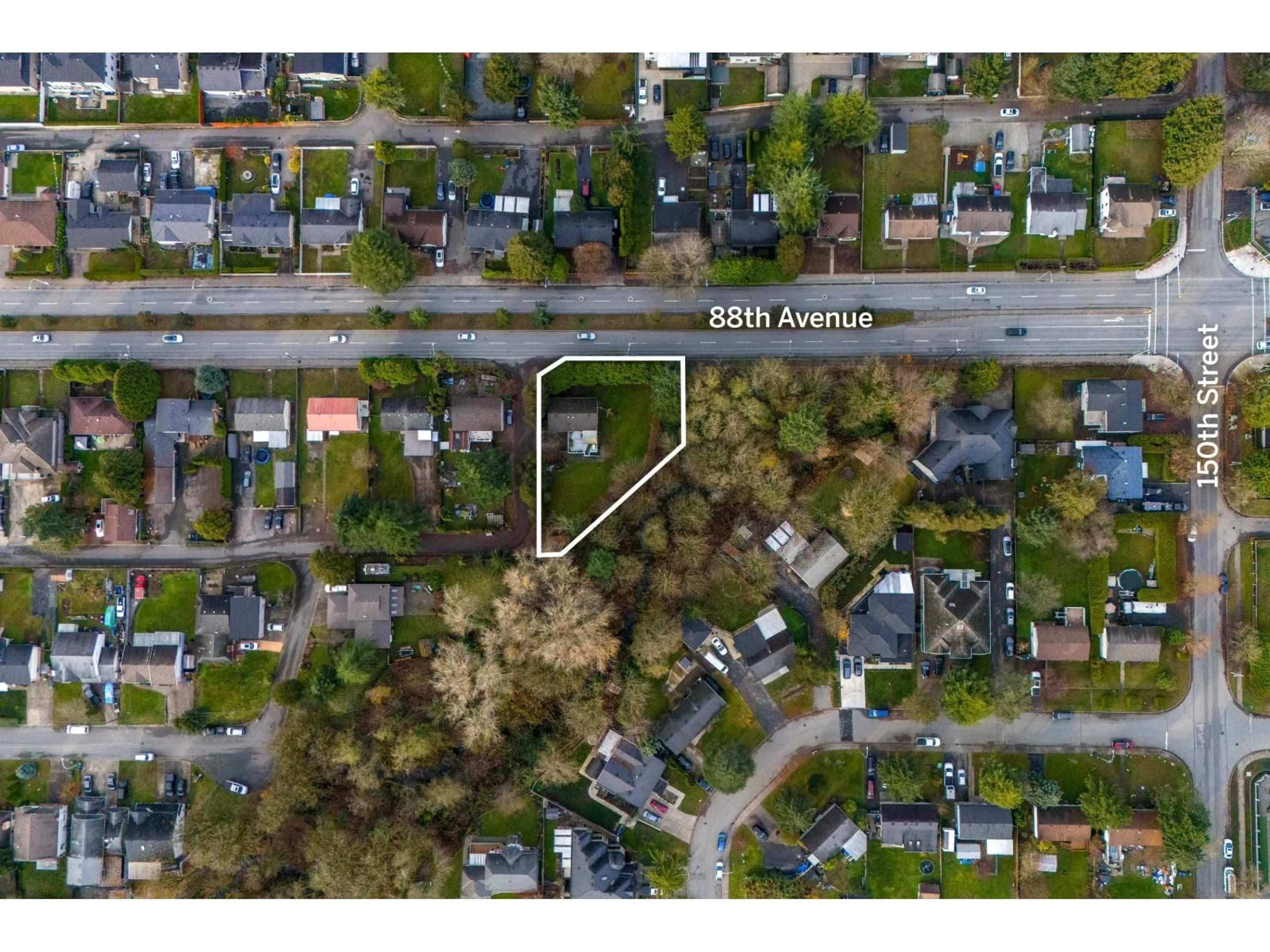 A pic from outside/outdoor area/front of a property/back of a property/a pic from drone, street for 14908 88 AVENUE, Surrey British Columbia V3S2S5
