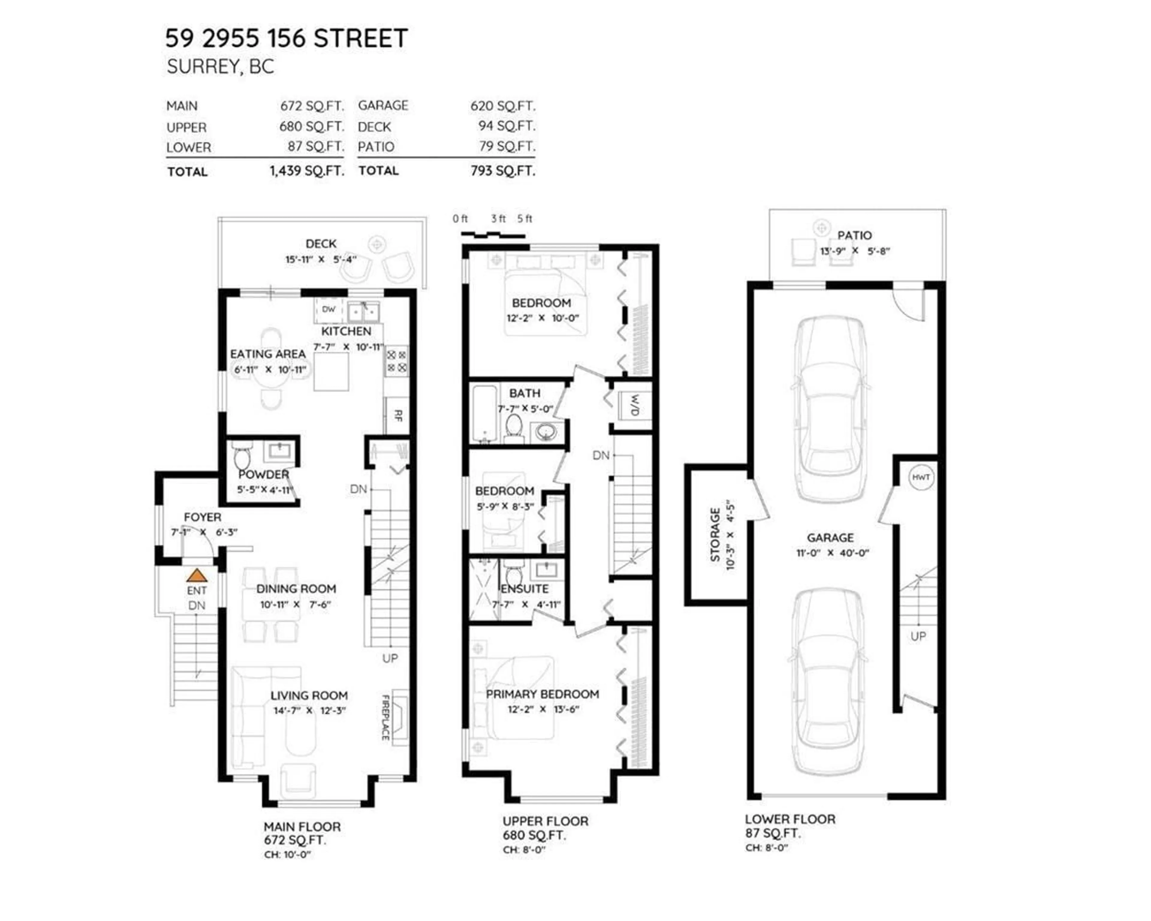 Floor plan for 59 - 2955 156 STREET, Surrey British Columbia V3Z2W8