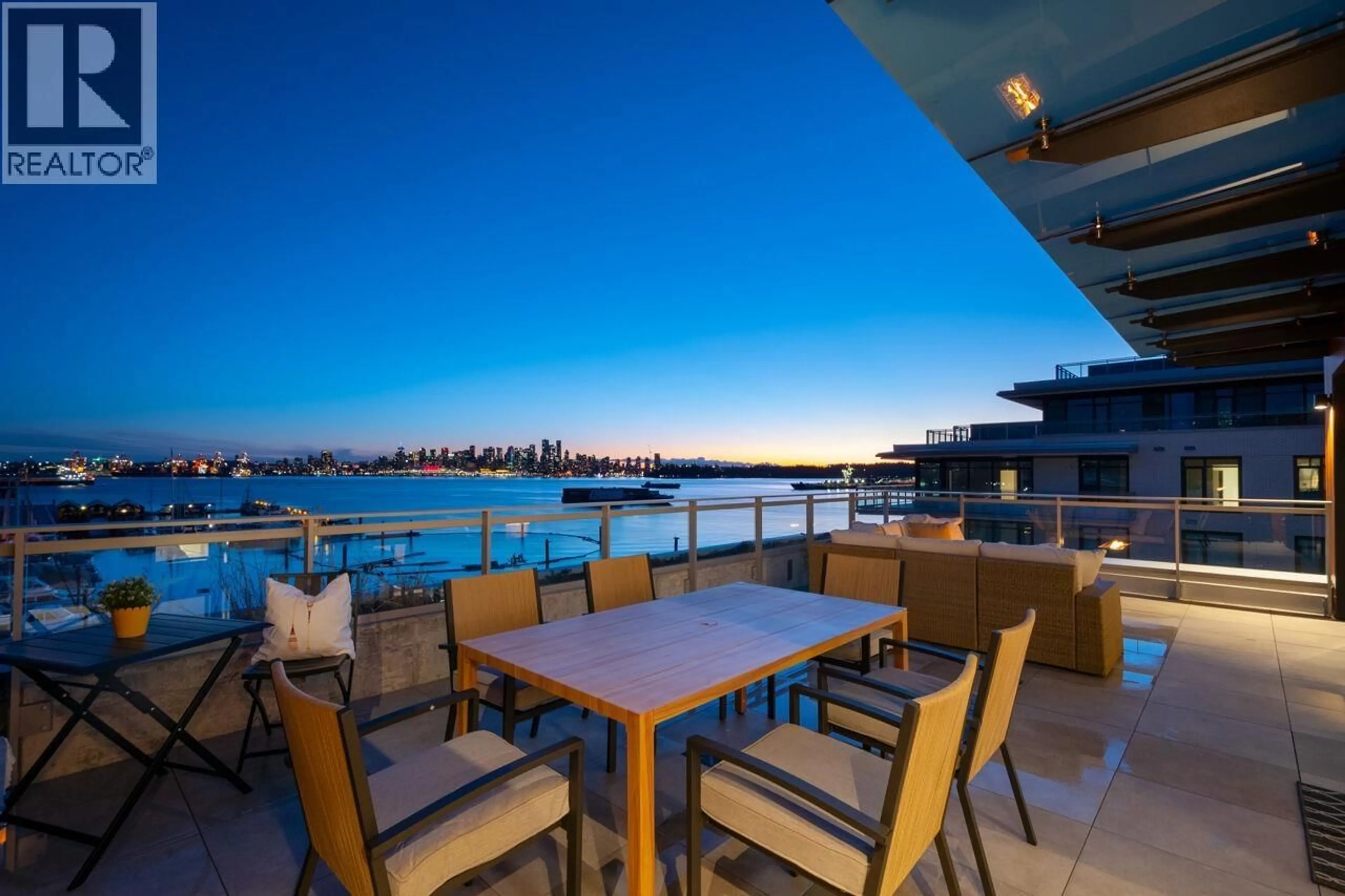 Patio, water/lake/river/ocean view for 520 - 755 HARBOURSIDE DRIVE, North Vancouver British Columbia V7P0G1