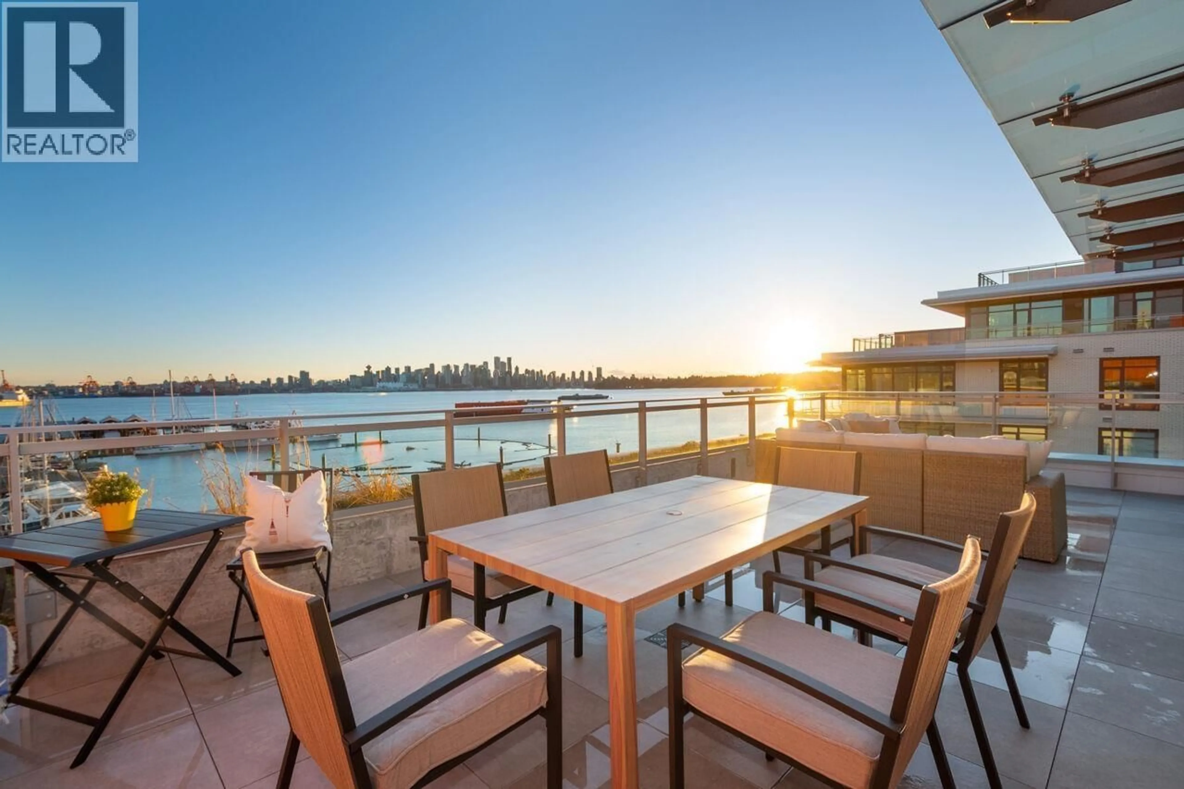 Patio, water/lake/river/ocean view for 520 - 755 HARBOURSIDE DRIVE, North Vancouver British Columbia V7P0G1