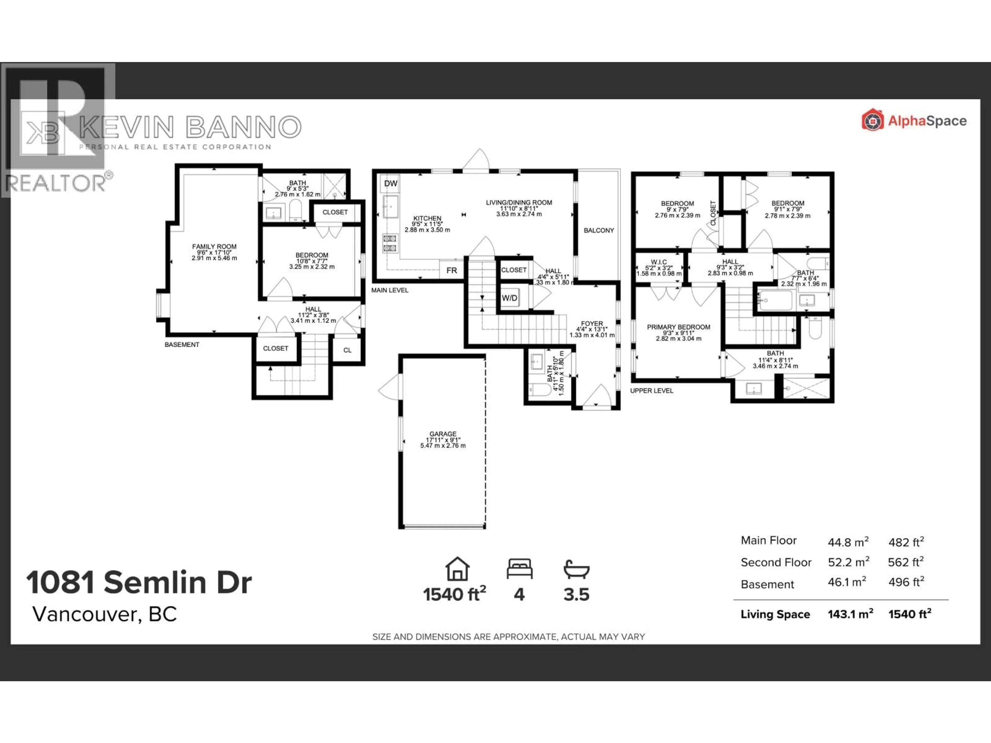 Floor plan for 1081 SEMLIN DRIVE, Vancouver British Columbia V5L2N6