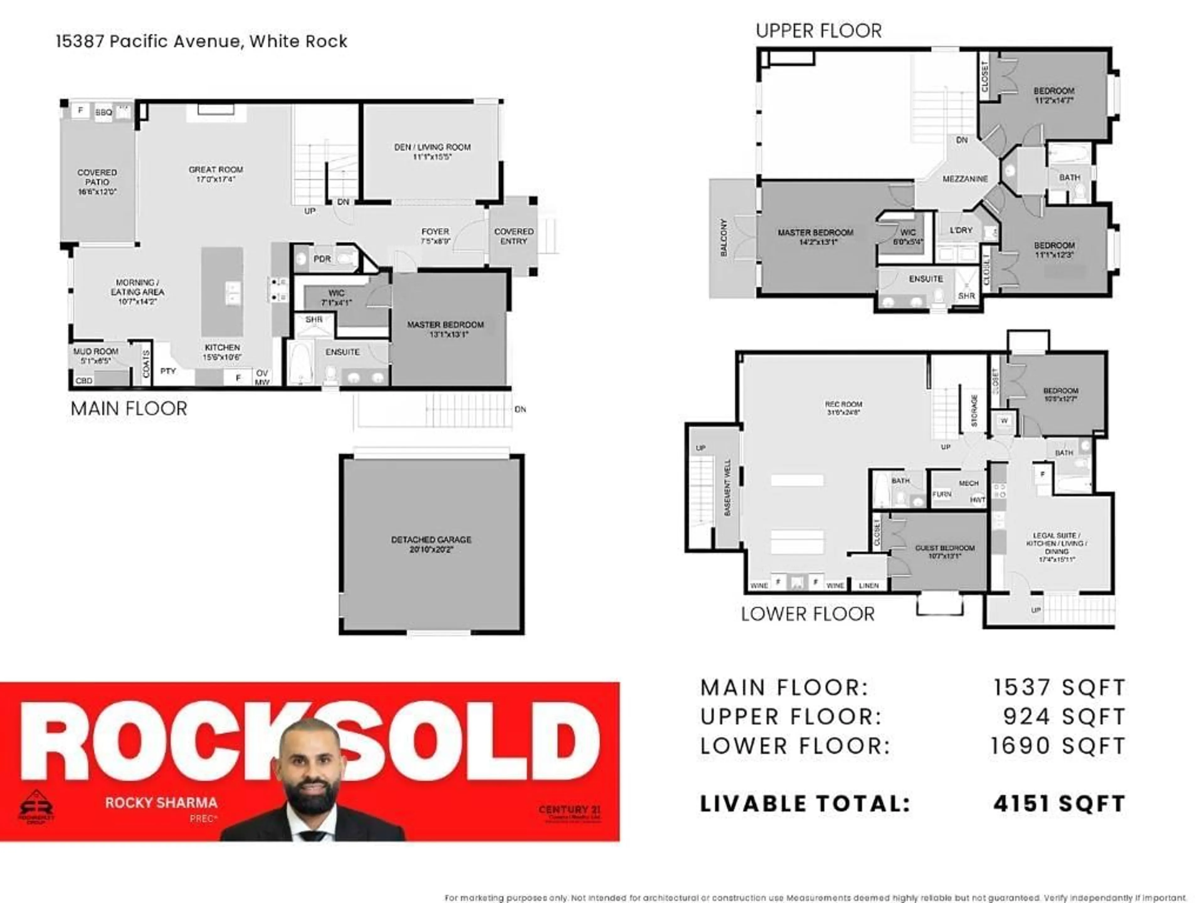 Floor plan for 15387 PACIFIC AVENUE, White Rock British Columbia V4B1R3