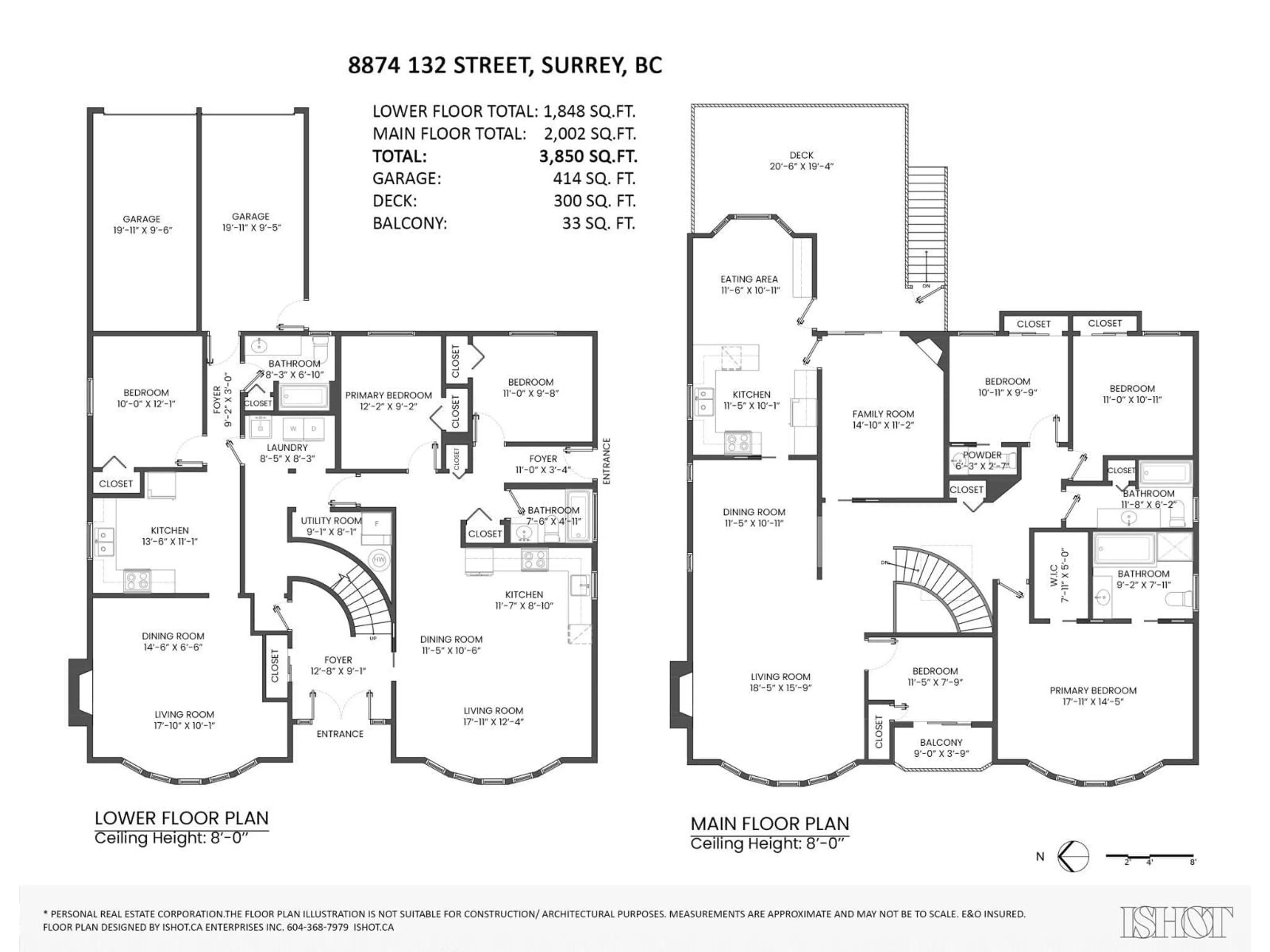Floor plan for 8874 132 STREET, Surrey British Columbia V3V5P2