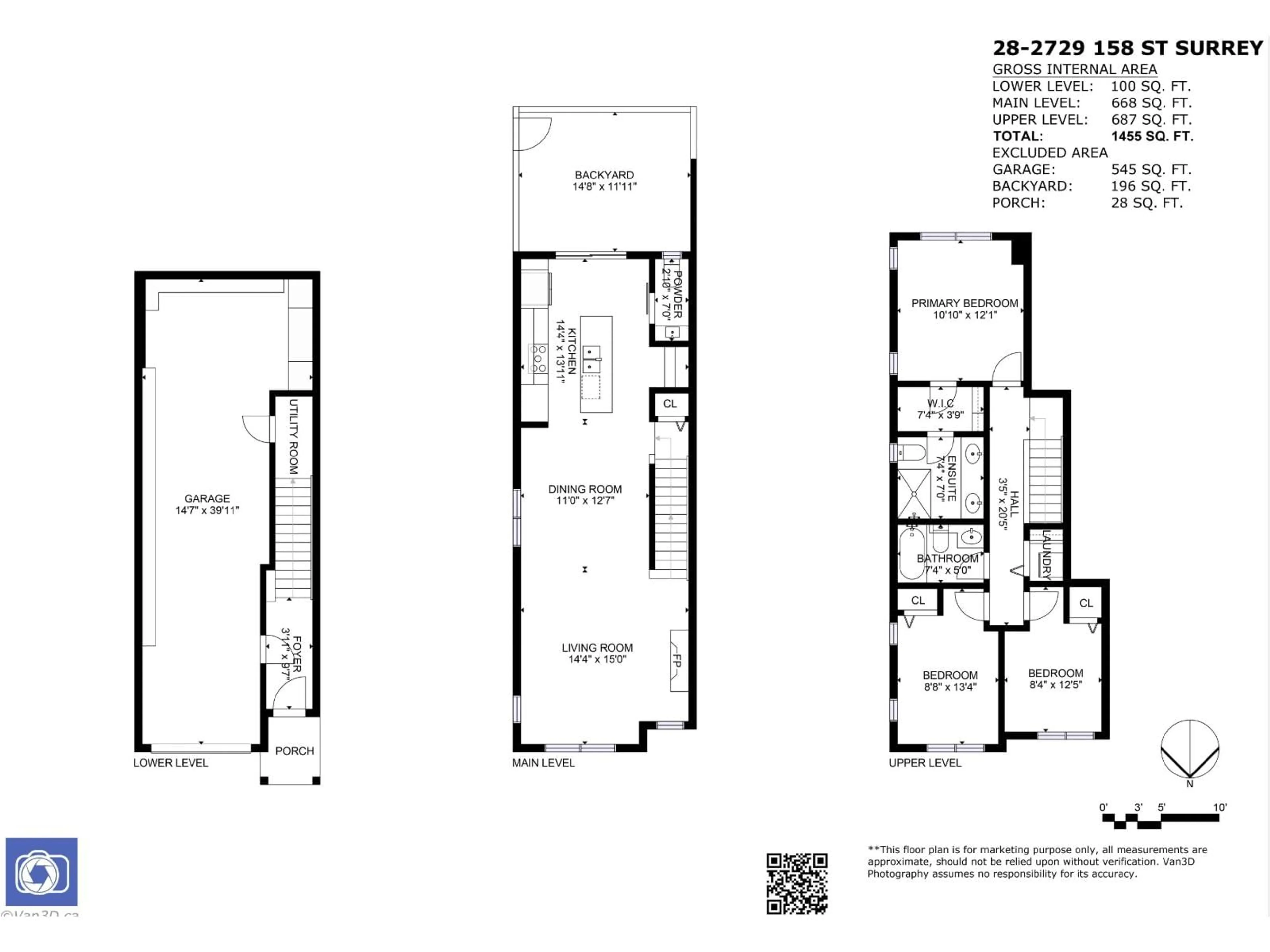 Floor plan for 28 - 2729 158 STREET, Surrey British Columbia V3Z1P4