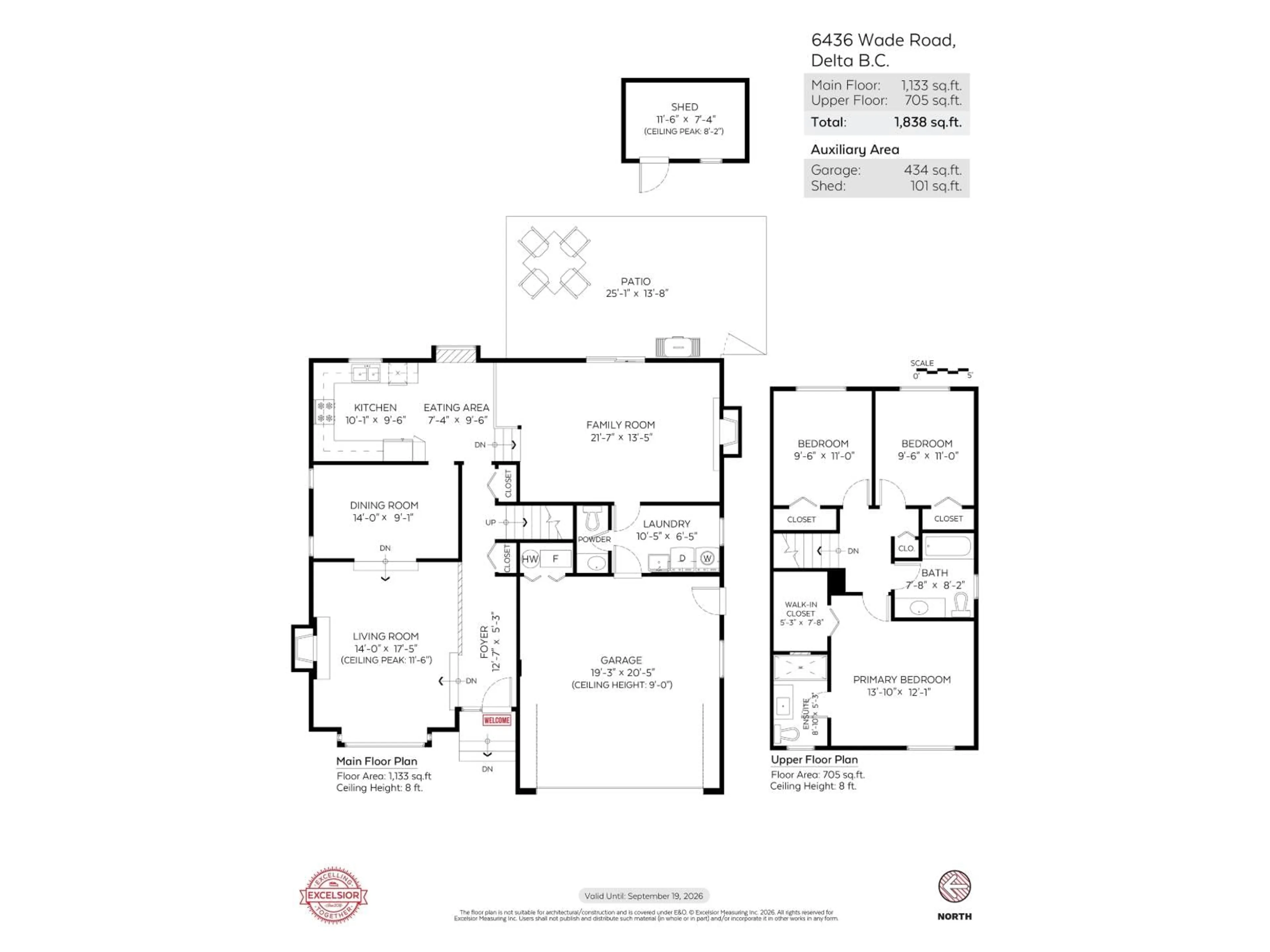 Floor plan for 6436 WADE ROAD, Delta British Columbia V4E3H9