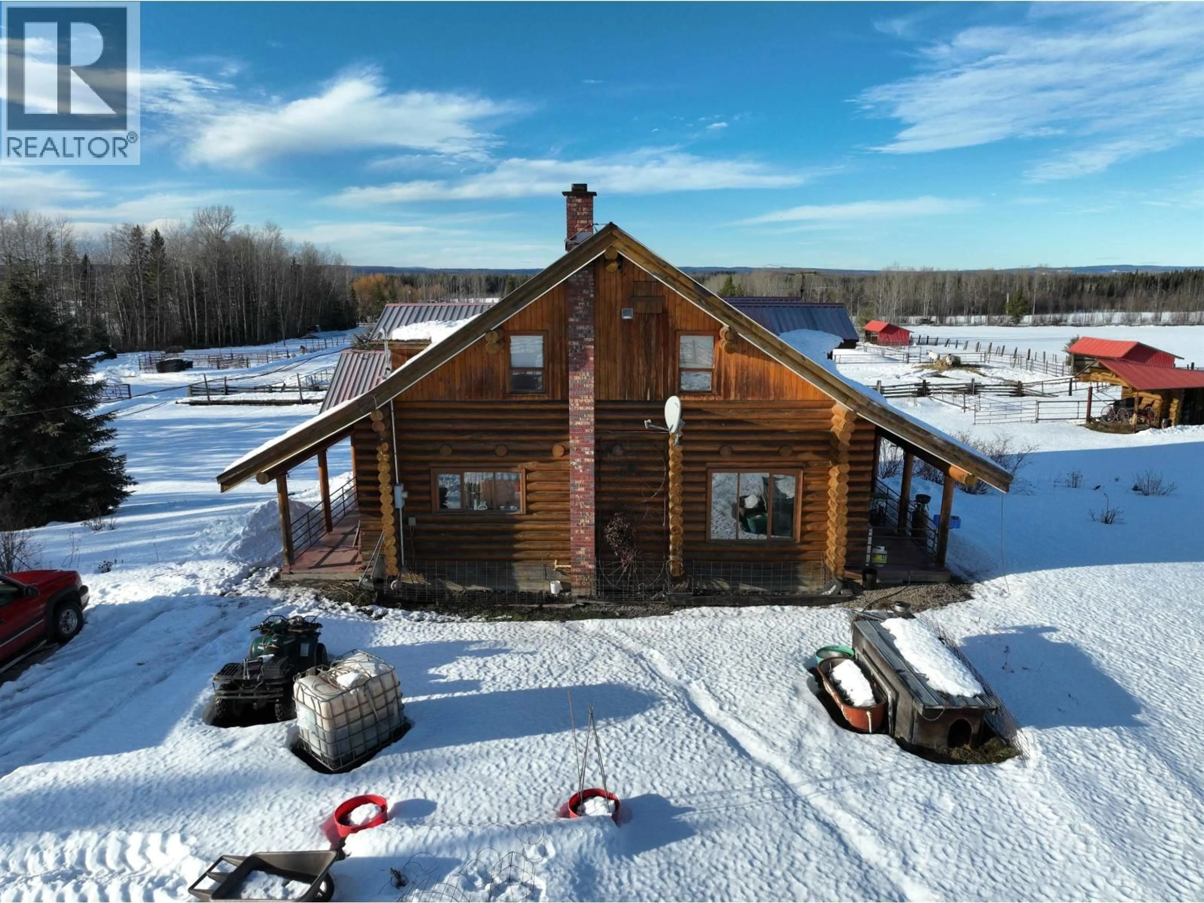 A pic from outside/outdoor area/front of a property/back of a property/a pic from drone, building for 12090 BUCKHORN LAKE ROAD, Prince George British Columbia V2N6A9