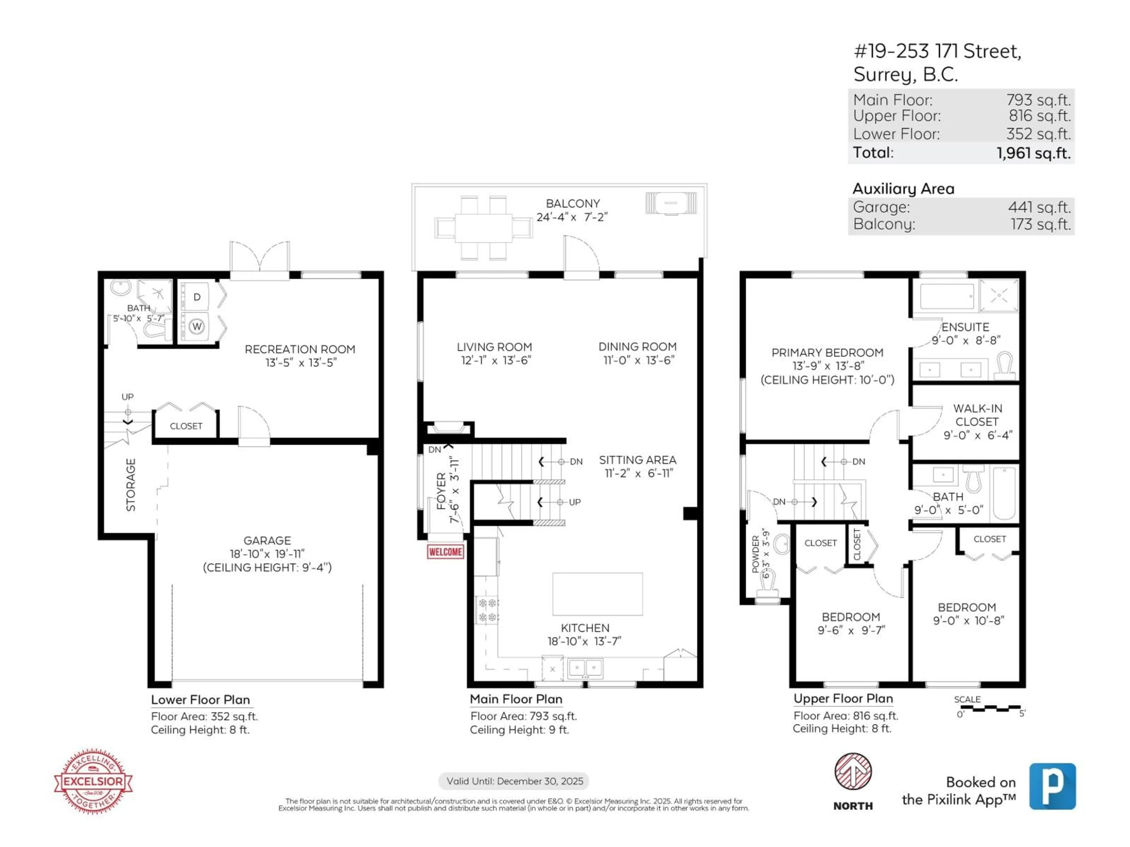 Floor plan for 19 - 253 171 STREET, Surrey British Columbia V3Z9P4