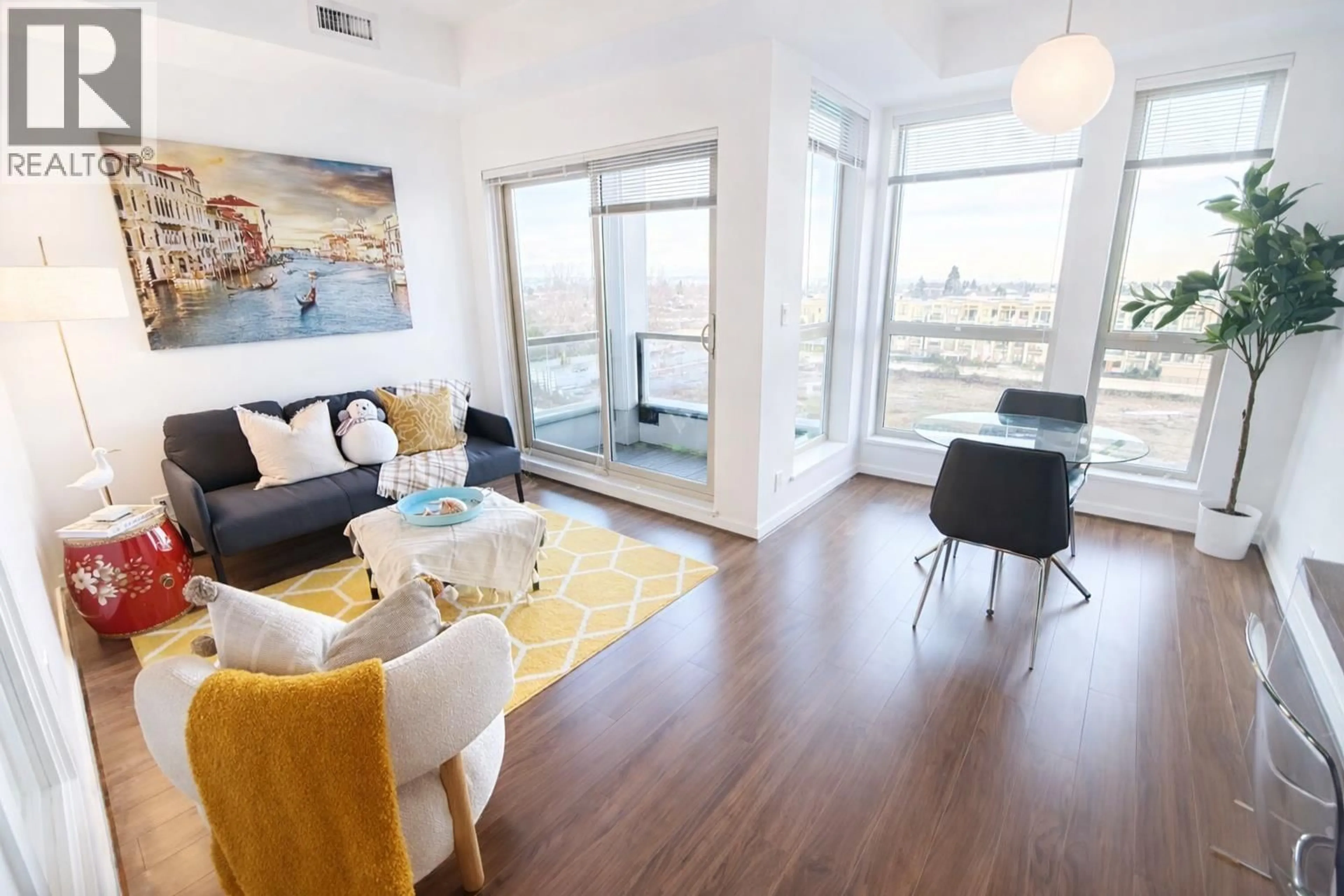 Living room with furniture, wood/laminate floor for 751 - 4099 STOLBERG STREET, Richmond British Columbia V6X0J4