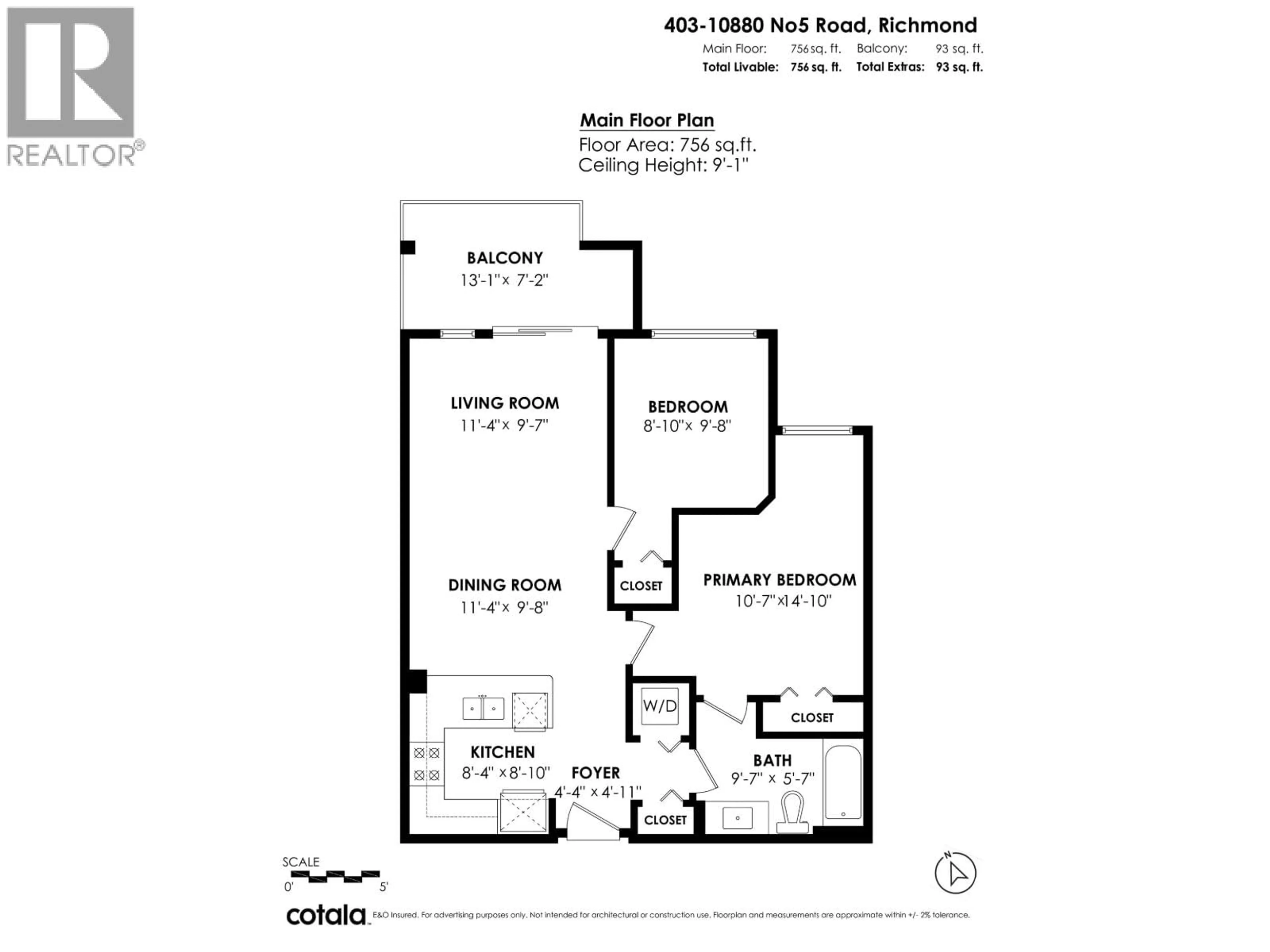 Floor plan for 403 - 10880 NO. 5 ROAD, Richmond British Columbia V6W0B3