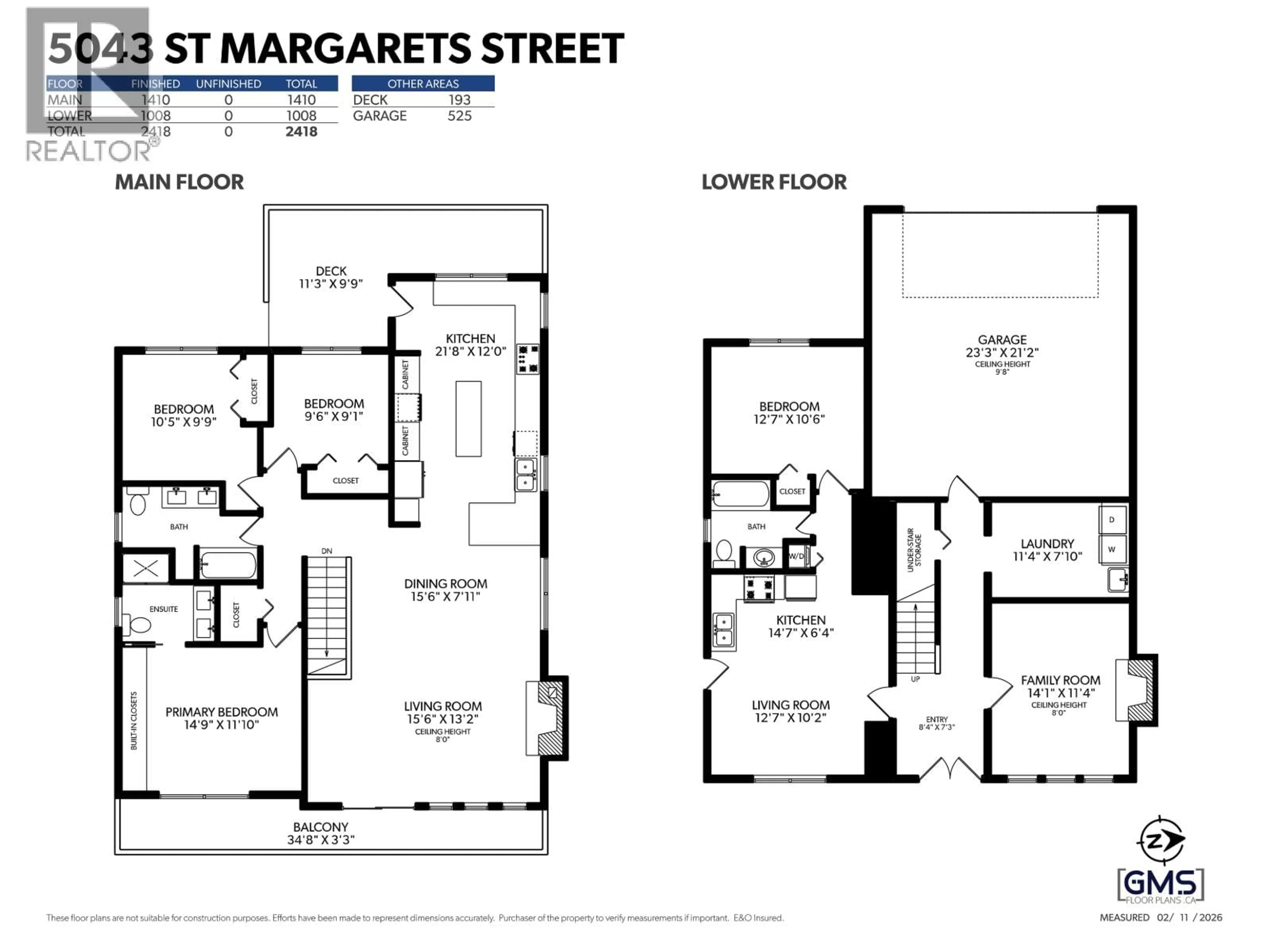 Floor plan for 5043 ST. MARGARETS STREET, Vancouver British Columbia V5R3H4