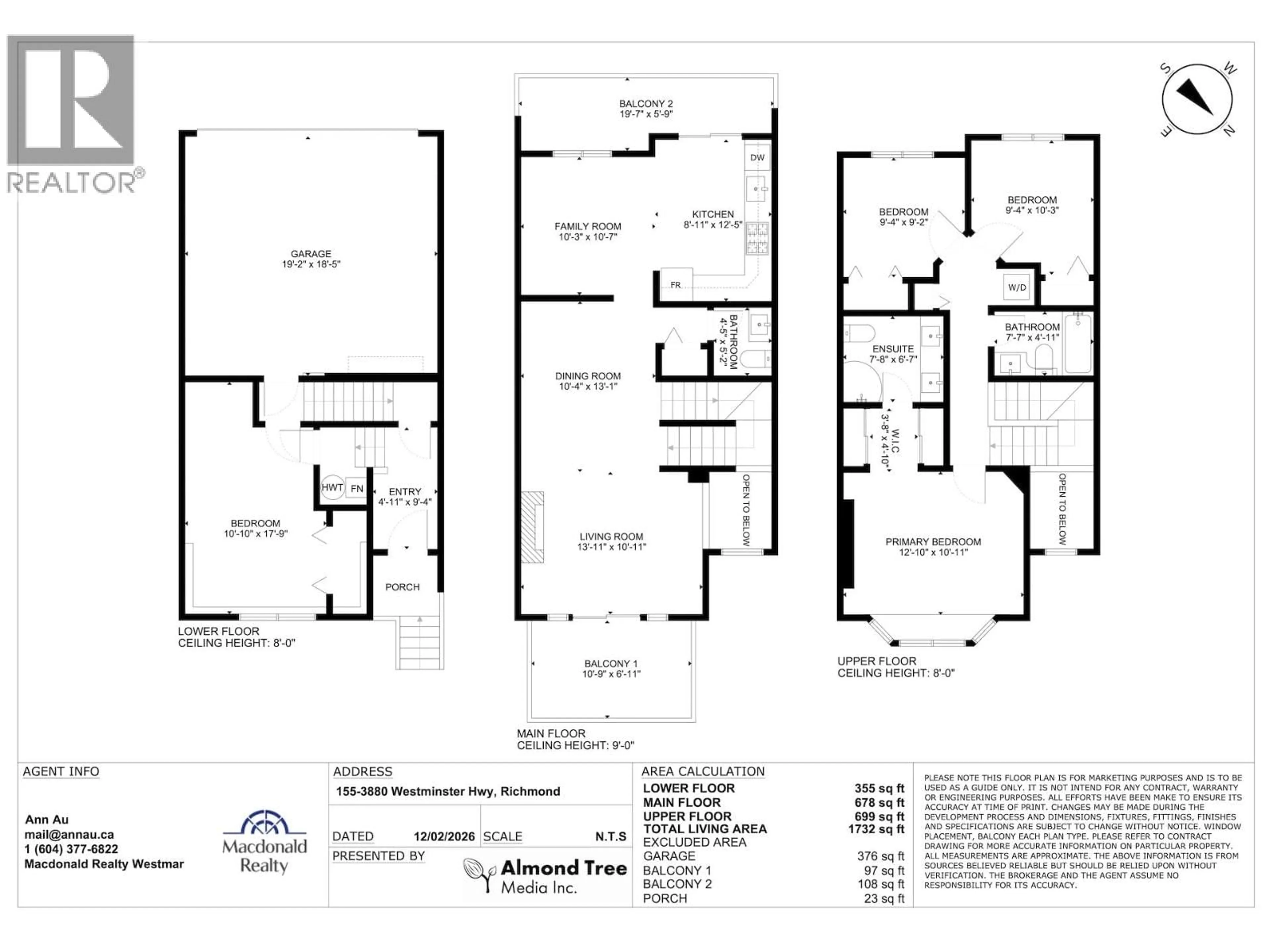 Floor plan for 155 - 3880 WESTMINSTER HIGHWAY, Richmond British Columbia V7C5S1