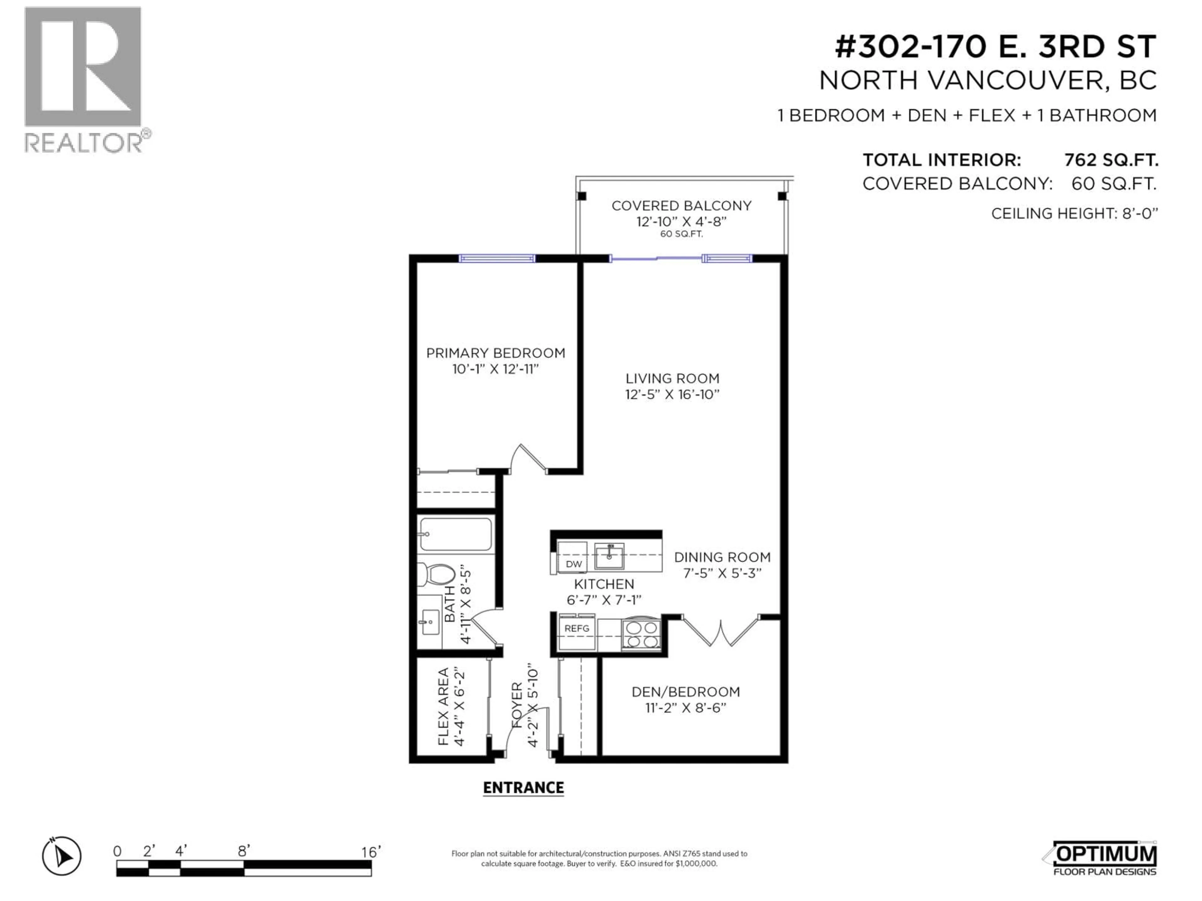 Floor plan for 302 - 170 3RD STREET, North Vancouver British Columbia V7L1E6