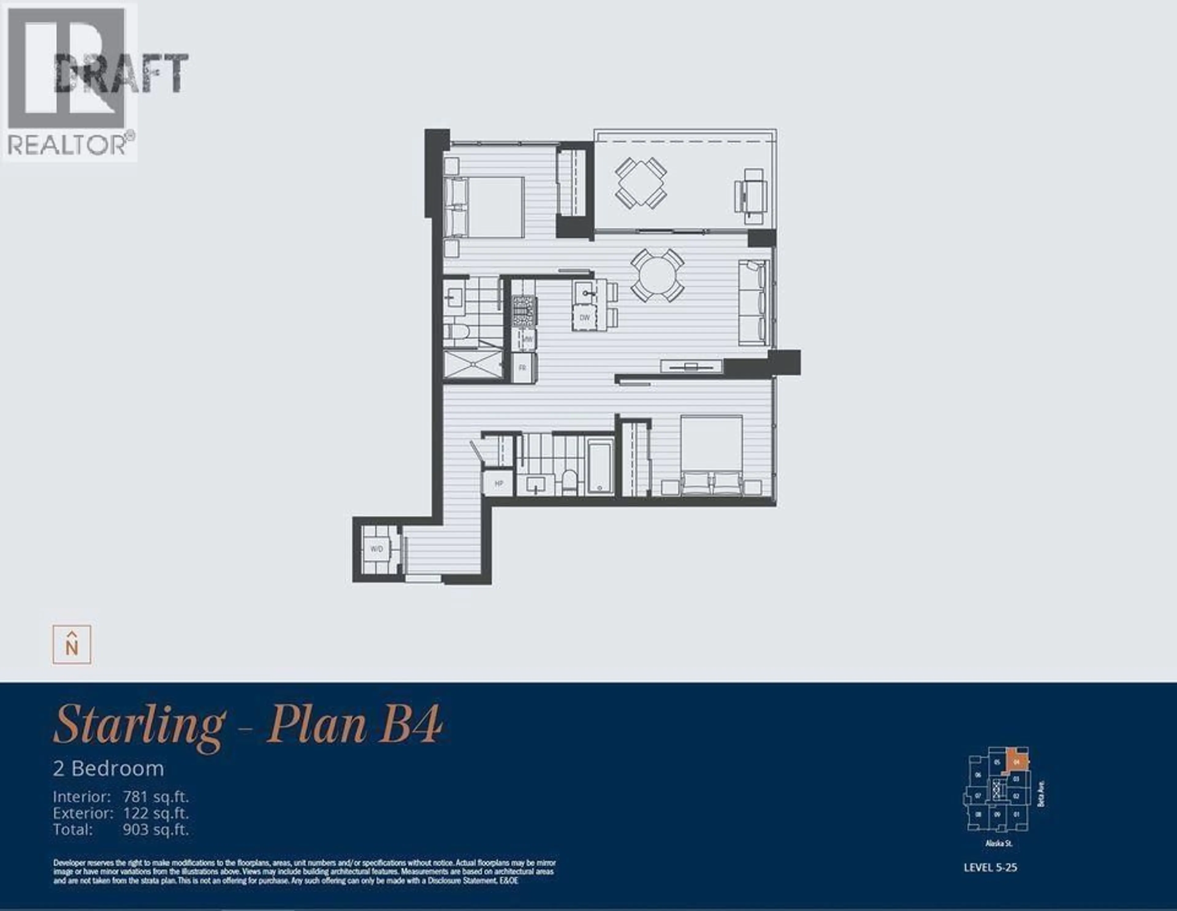 Floor plan for 2504 - 2351 BETA AVENUE, Burnaby British Columbia V5C0M2