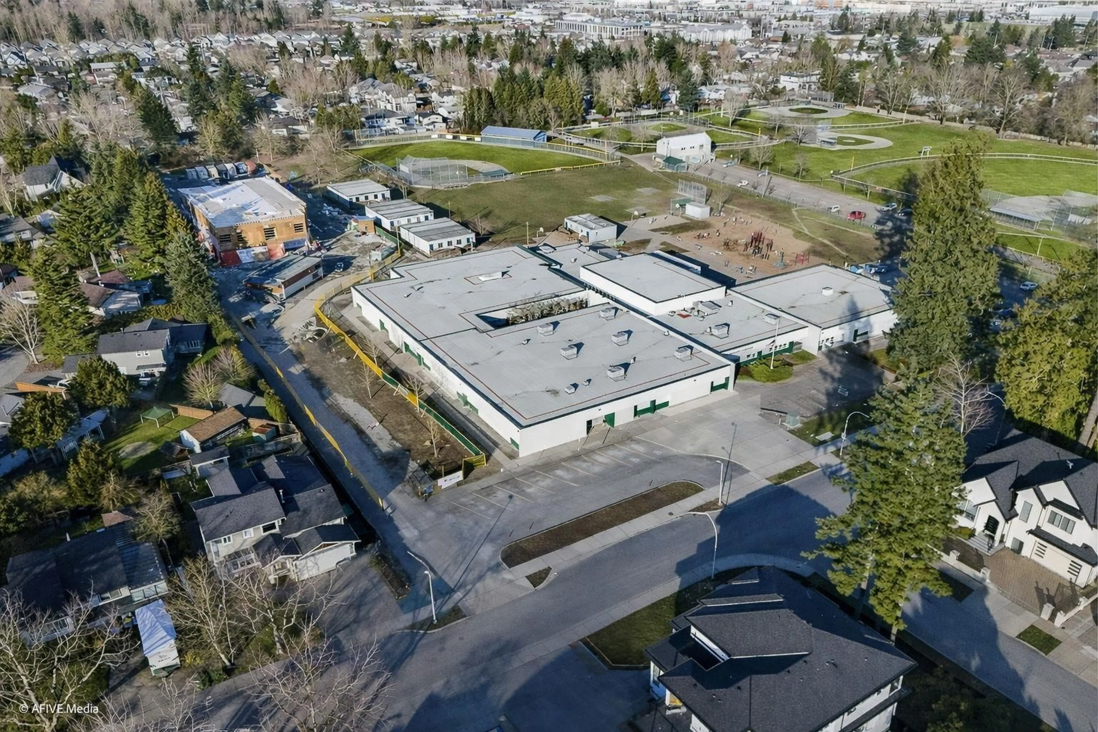 A pic from outside/outdoor area/front of a property/back of a property/a pic from drone, street for 17268 61A AVENUE, Surrey British Columbia V3S4V7