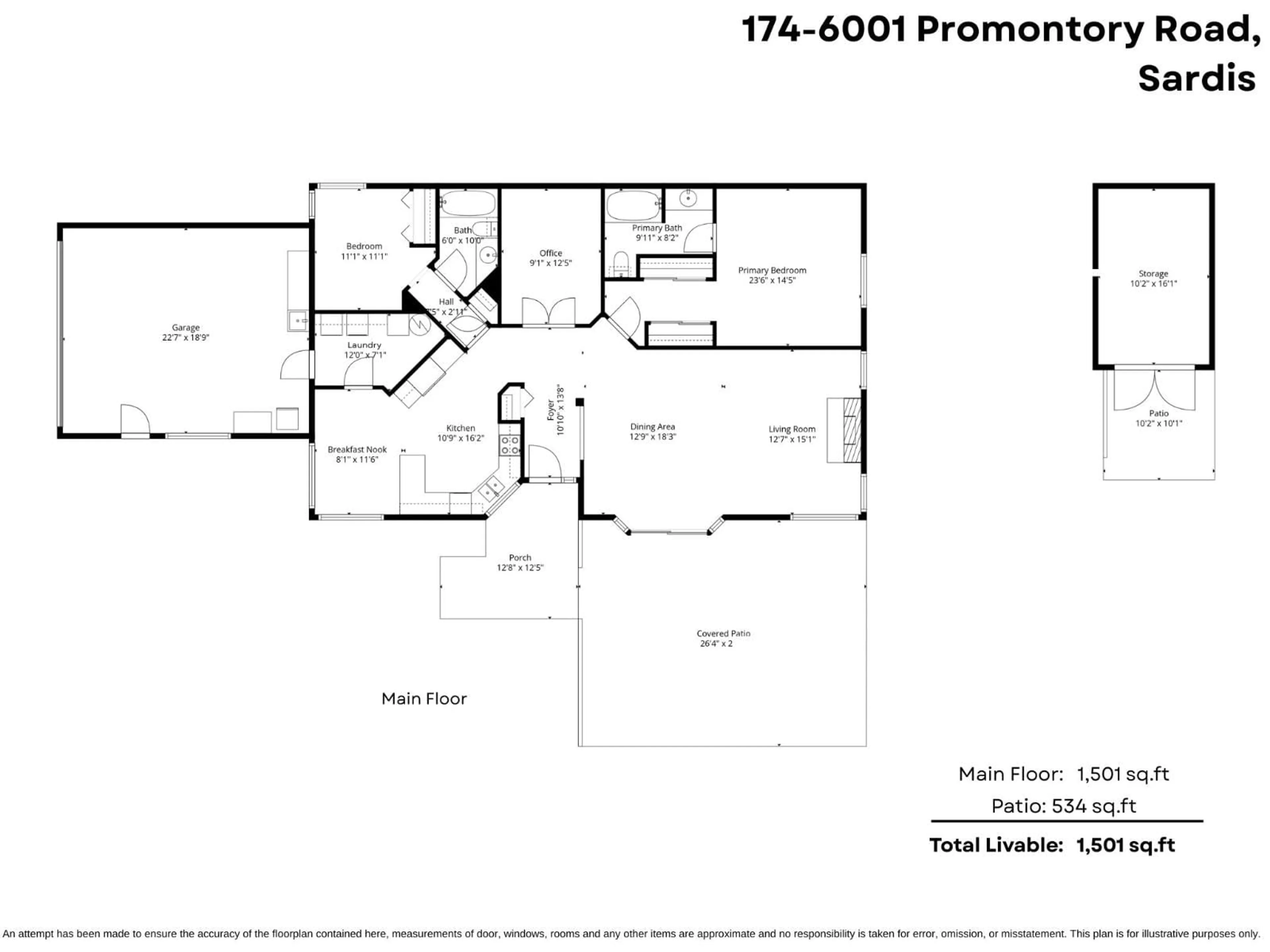 Floor plan for 174 - 6001 PROMONTORY ROAD, Chilliwack British Columbia V2R3E3