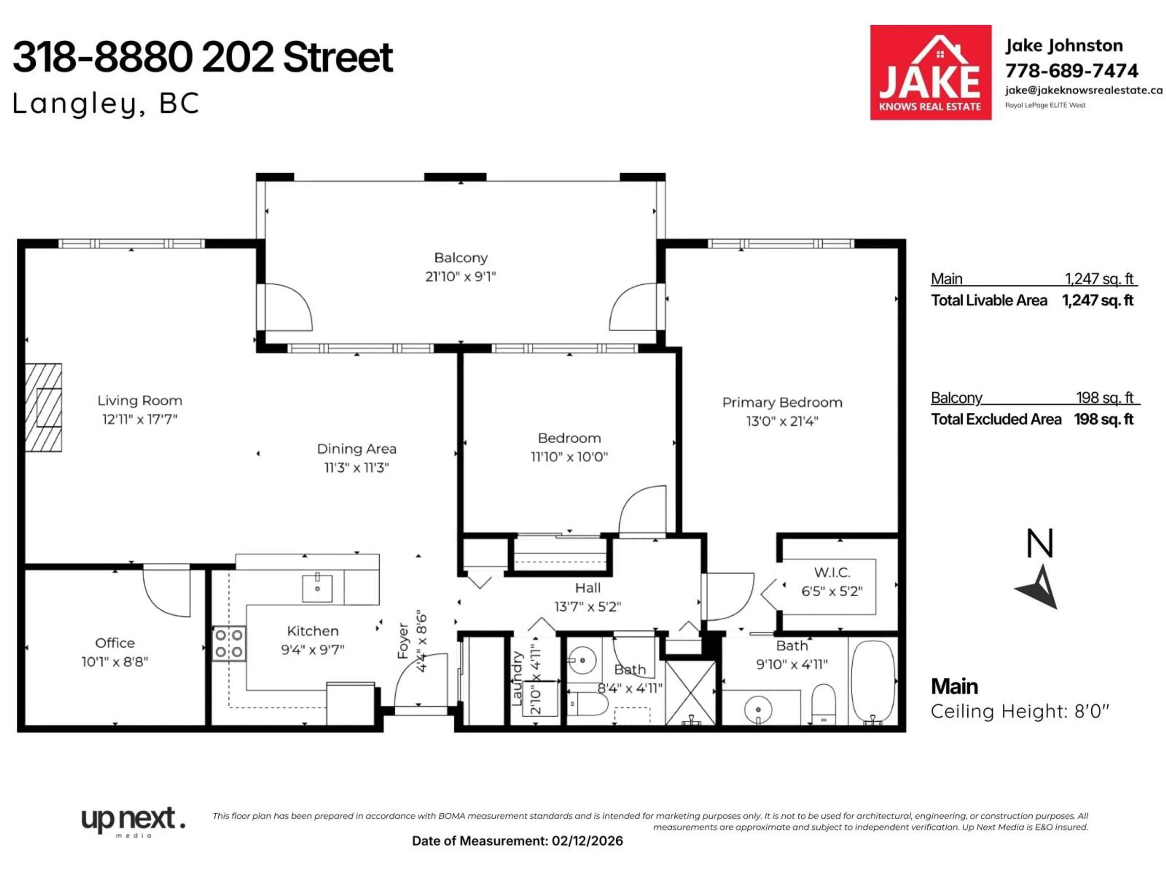 Floor plan for 318 - 8880 202 STREET, Langley British Columbia V1M4E7