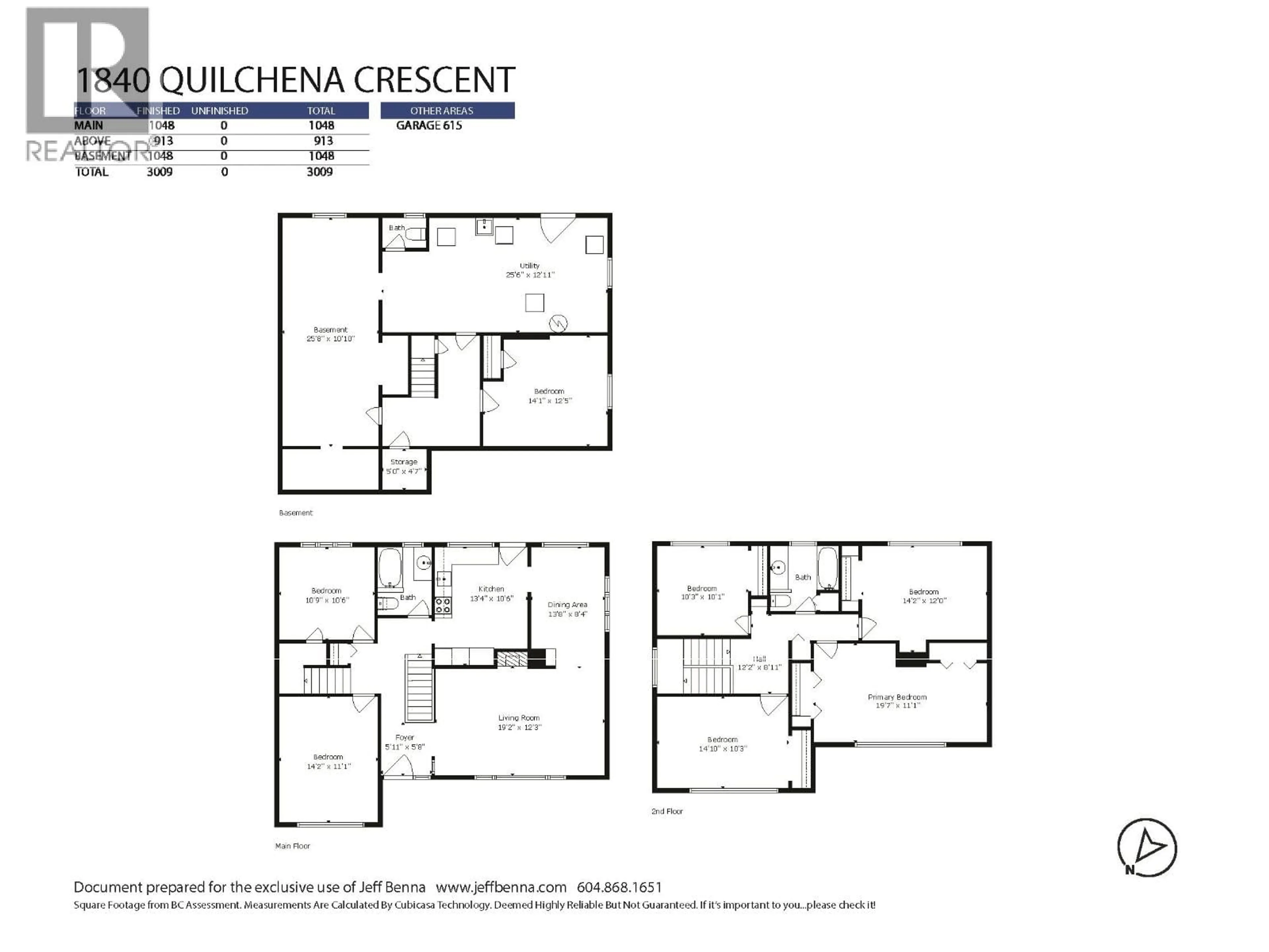 Floor plan for 1840 QUILCHENA CRESCENT, Vancouver British Columbia V6M1C7