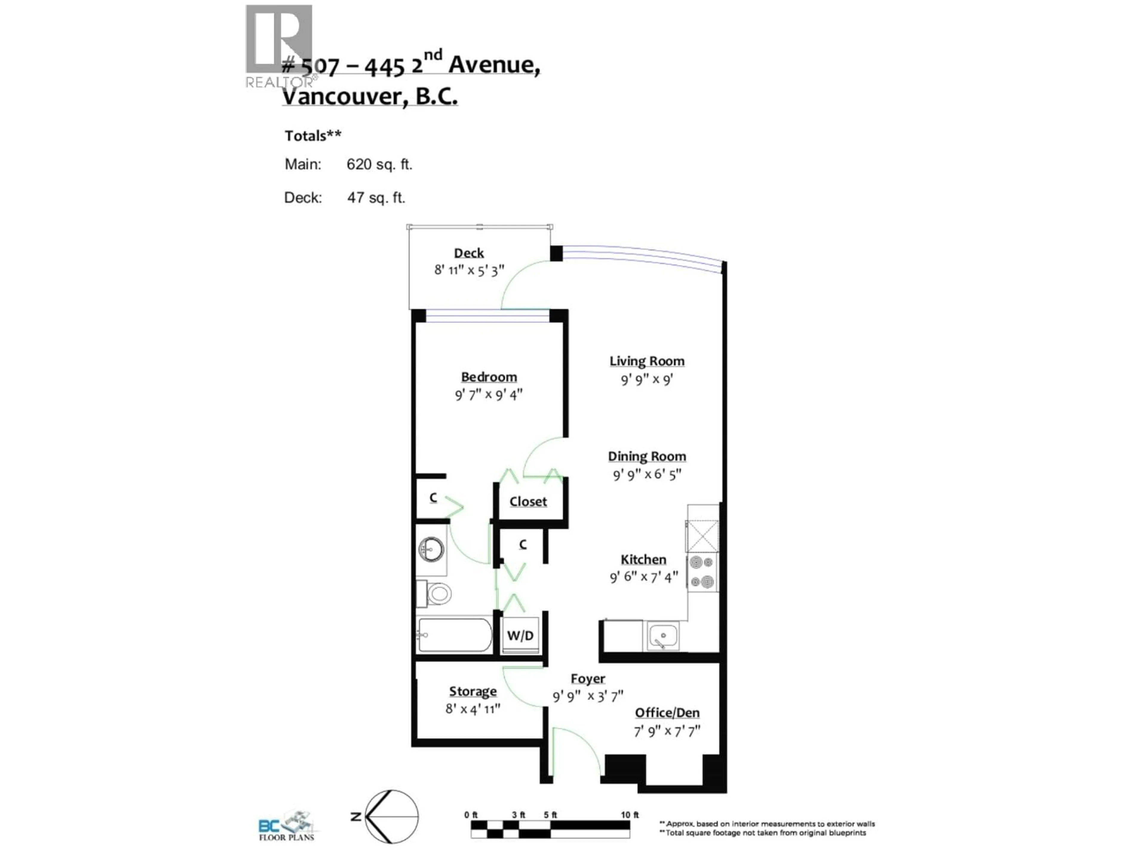 Floor plan for 507 - 445 2ND AVENUE, Vancouver British Columbia V5Y0E8