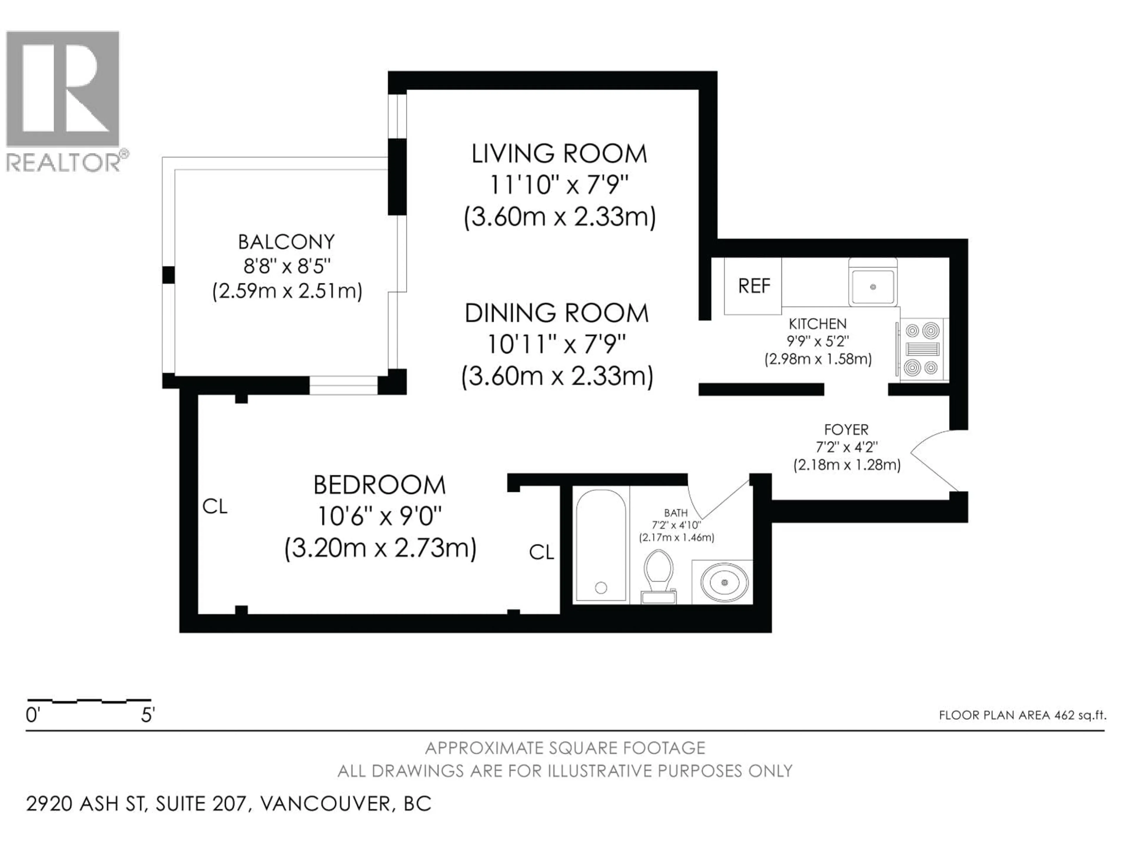 Floor plan for 207 - 2920 ASH STREET, Vancouver British Columbia V5Z4A6