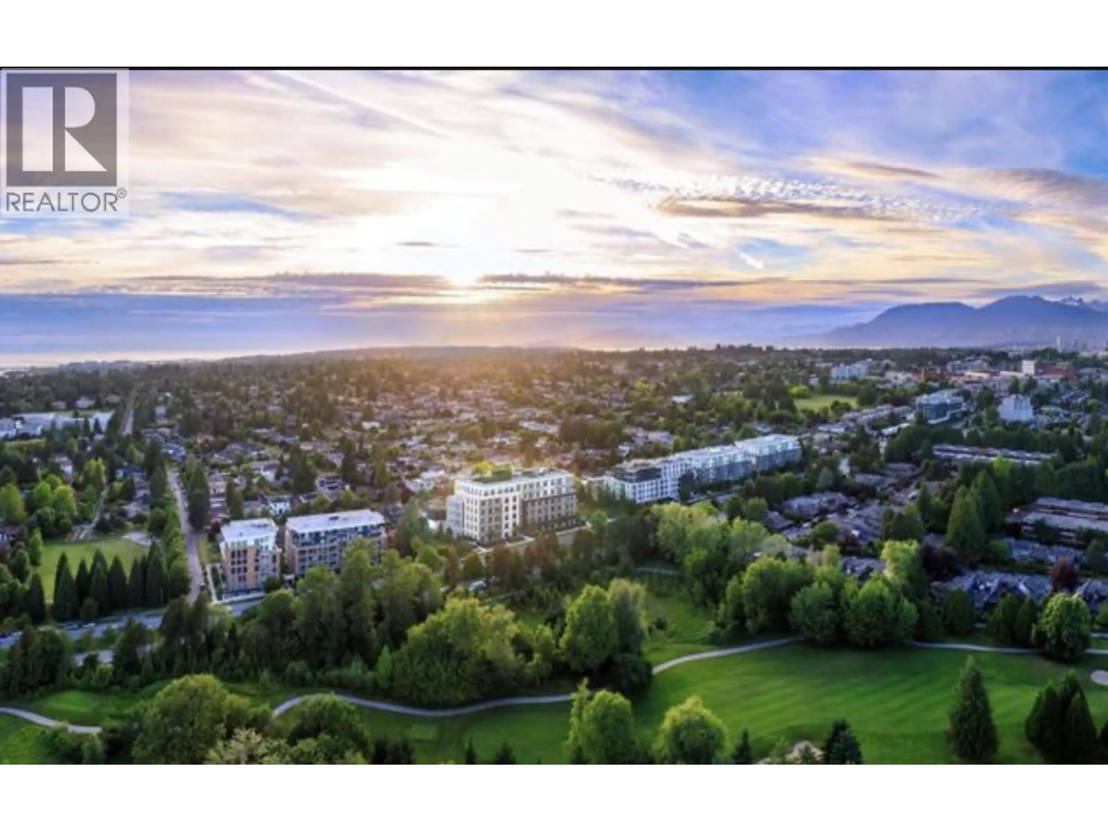 A pic from outside/outdoor area/front of a property/back of a property/a pic from drone, mountain view for 312 - 6859 CAMBIE STREET, Vancouver British Columbia V6P3H1