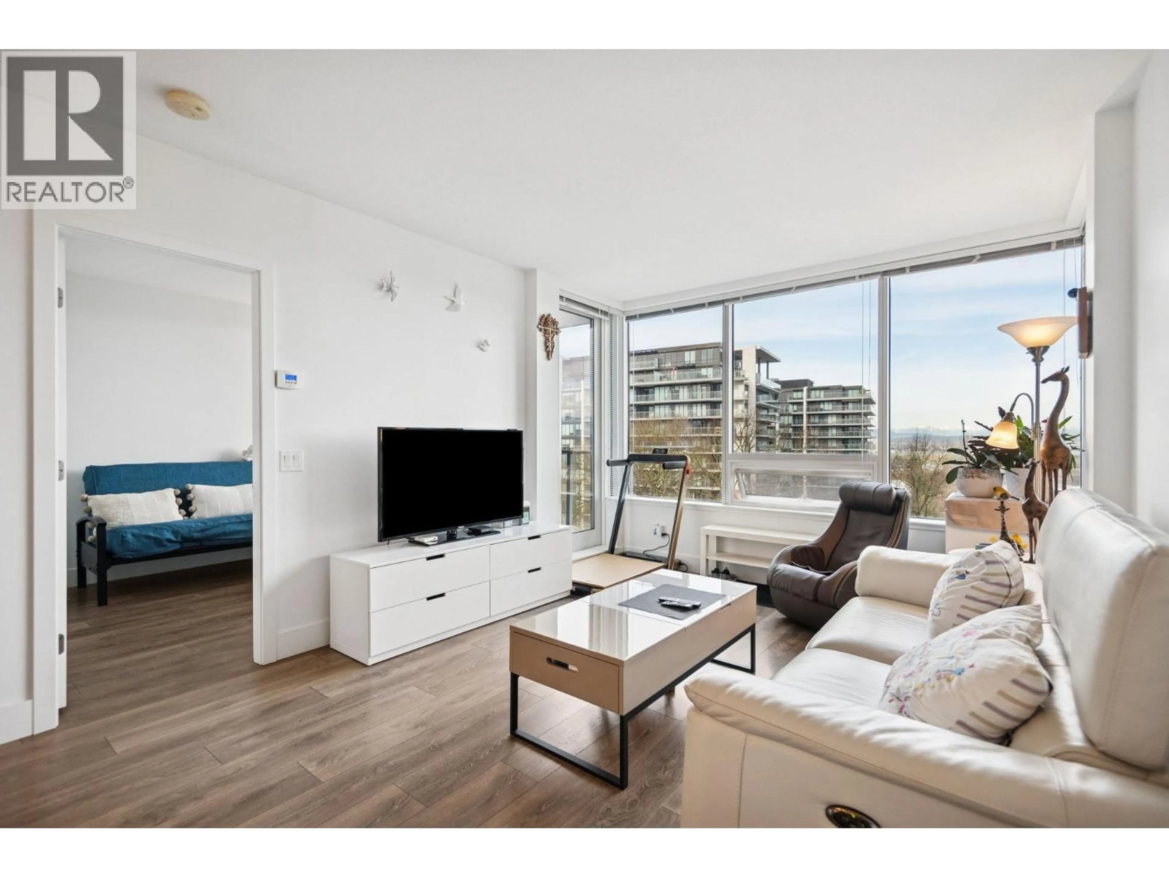 Living room with furniture, wood/laminate floor for 1110 - 5233 GILBERT ROAD, Richmond British Columbia V7C0B3