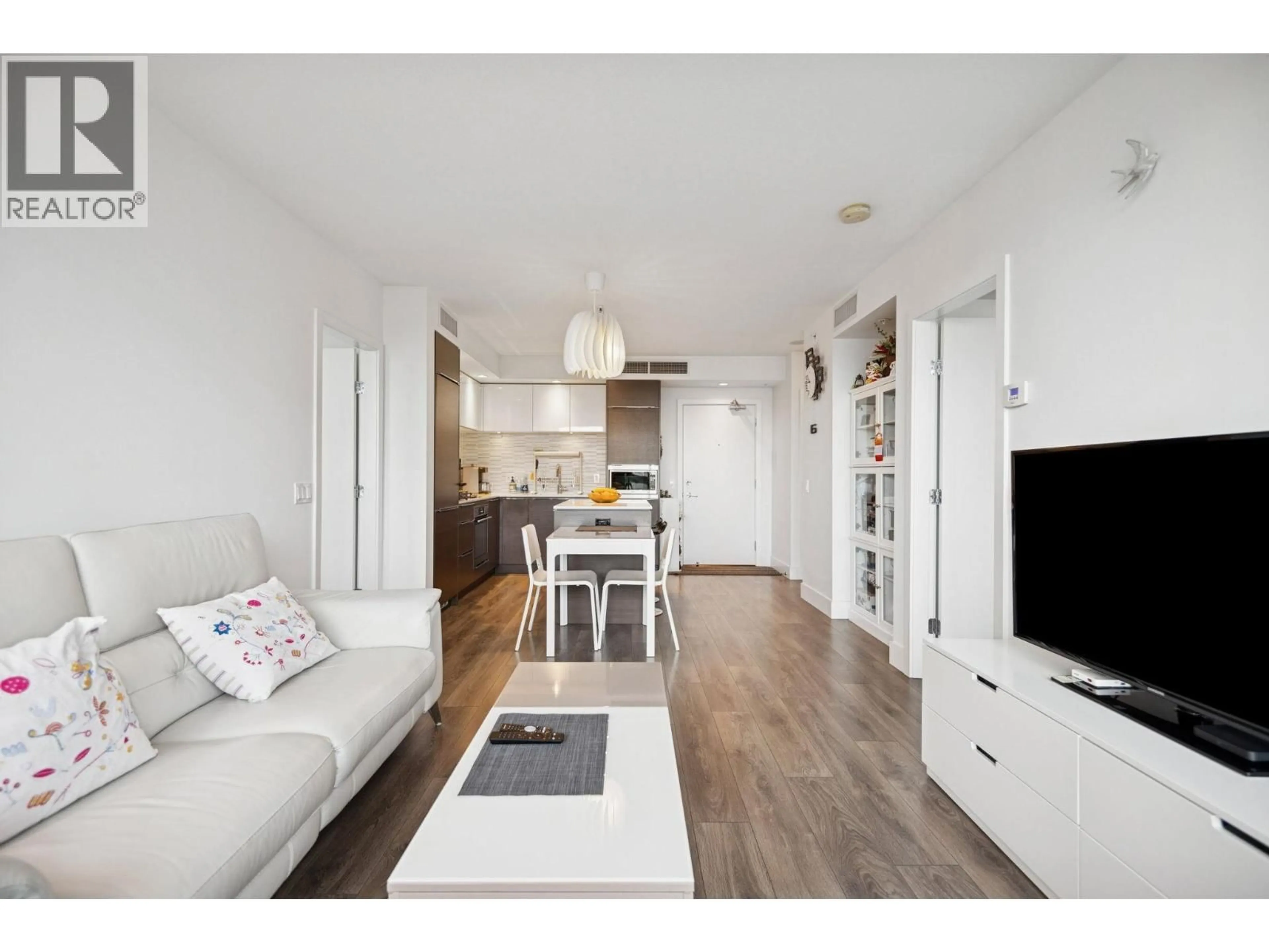 Living room with furniture, wood/laminate floor for 1110 - 5233 GILBERT ROAD, Richmond British Columbia V7C0B3