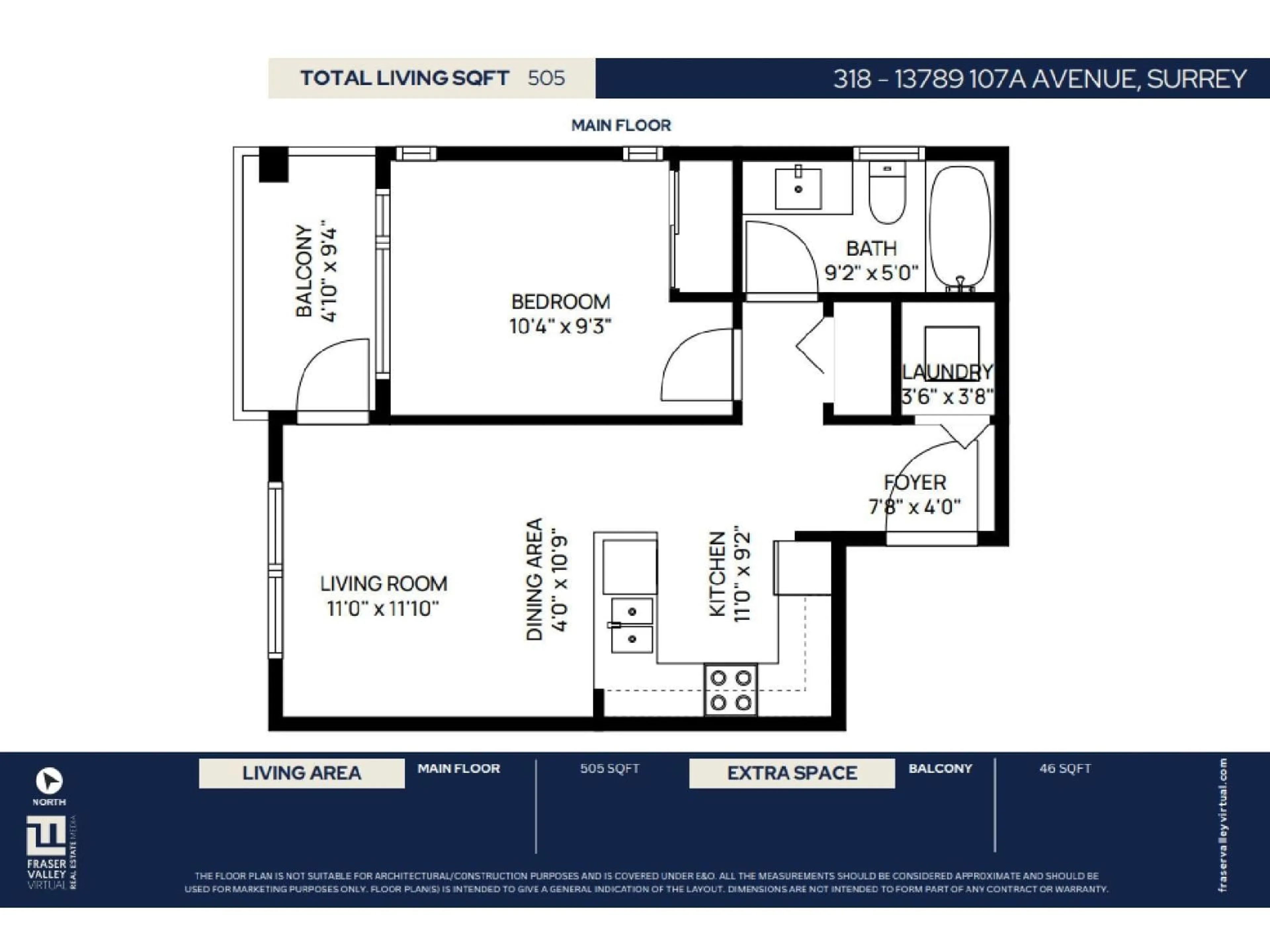 Floor plan for 318 - 13789 107A AVENUE, Surrey British Columbia V3T0B8