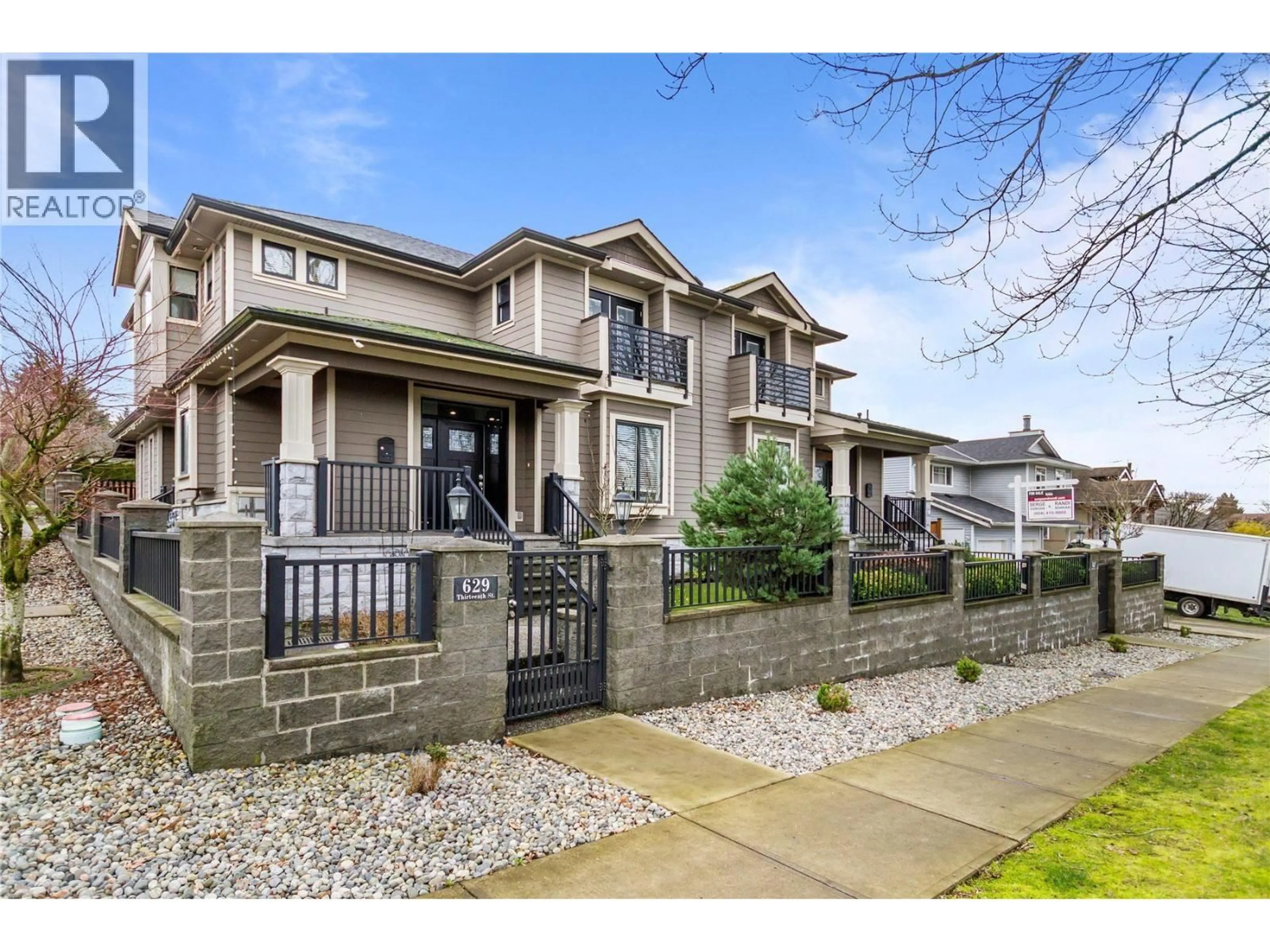 Home with brick exterior material, street for 629 THIRTEENTH STREET, New Westminster British Columbia V3M4M3