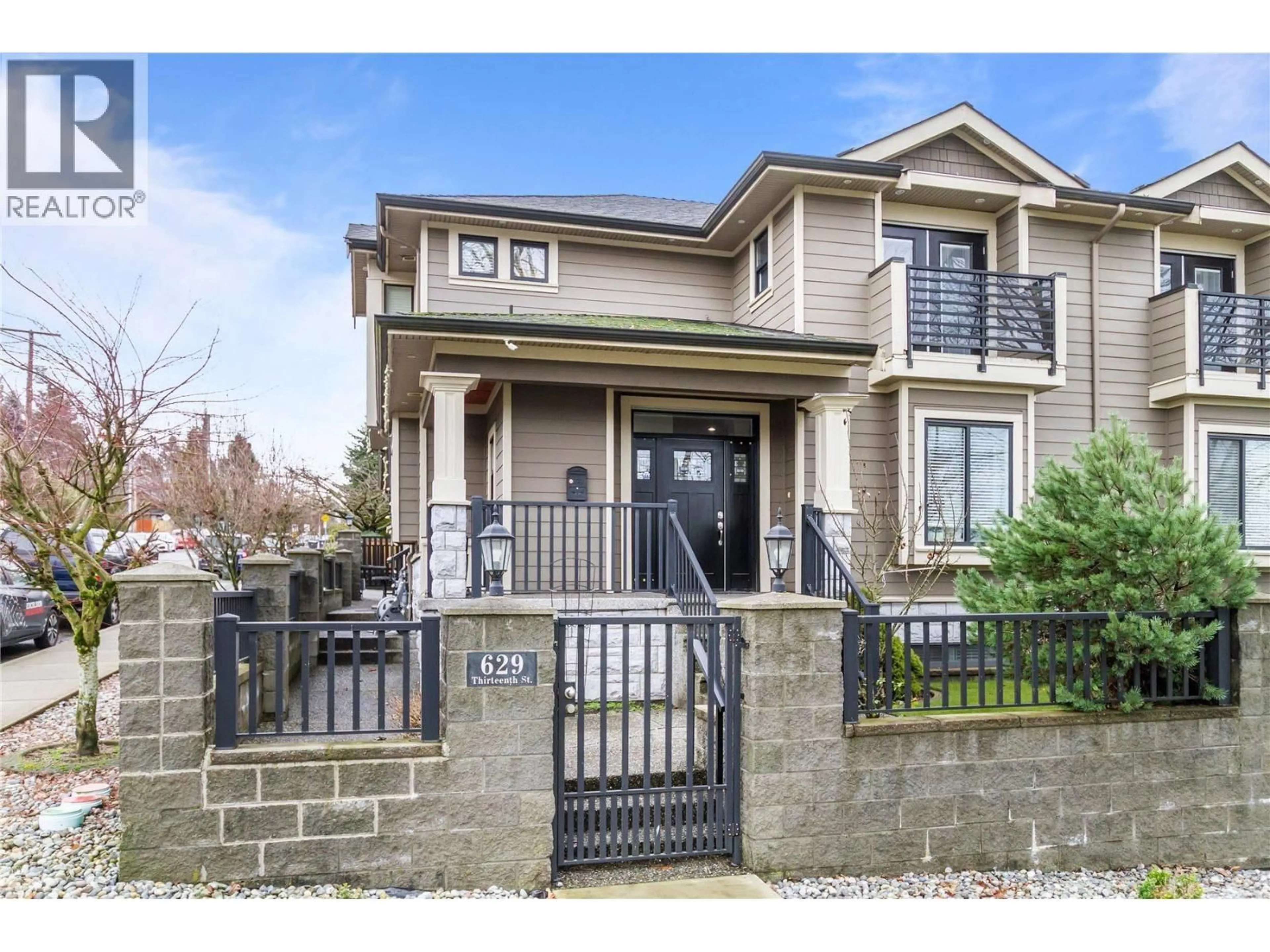 Home with brick exterior material, street for 629 THIRTEENTH STREET, New Westminster British Columbia V3M4M3