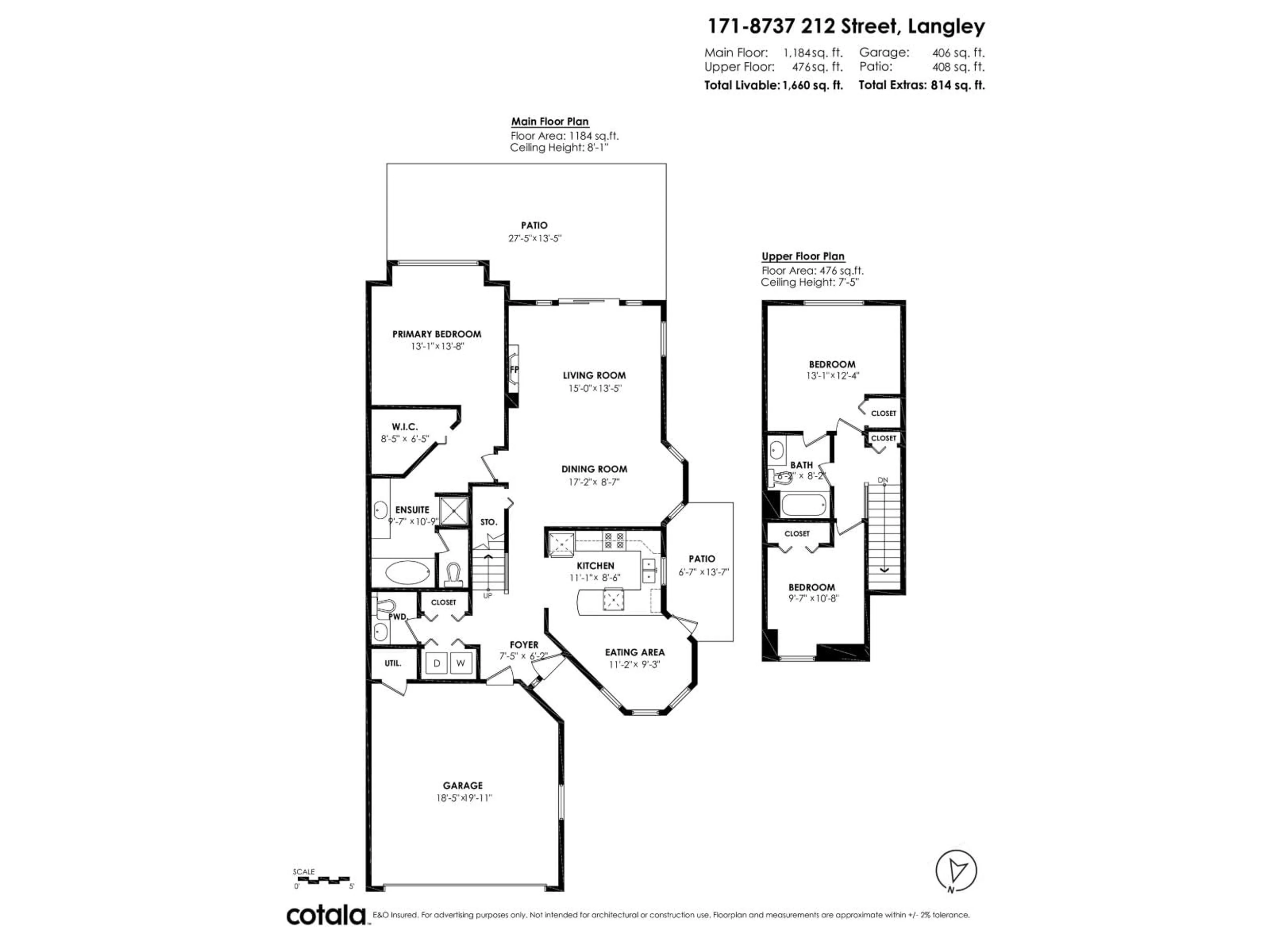 Floor plan for 171 - 8737 212TH STREET, Langley British Columbia V1M2C8