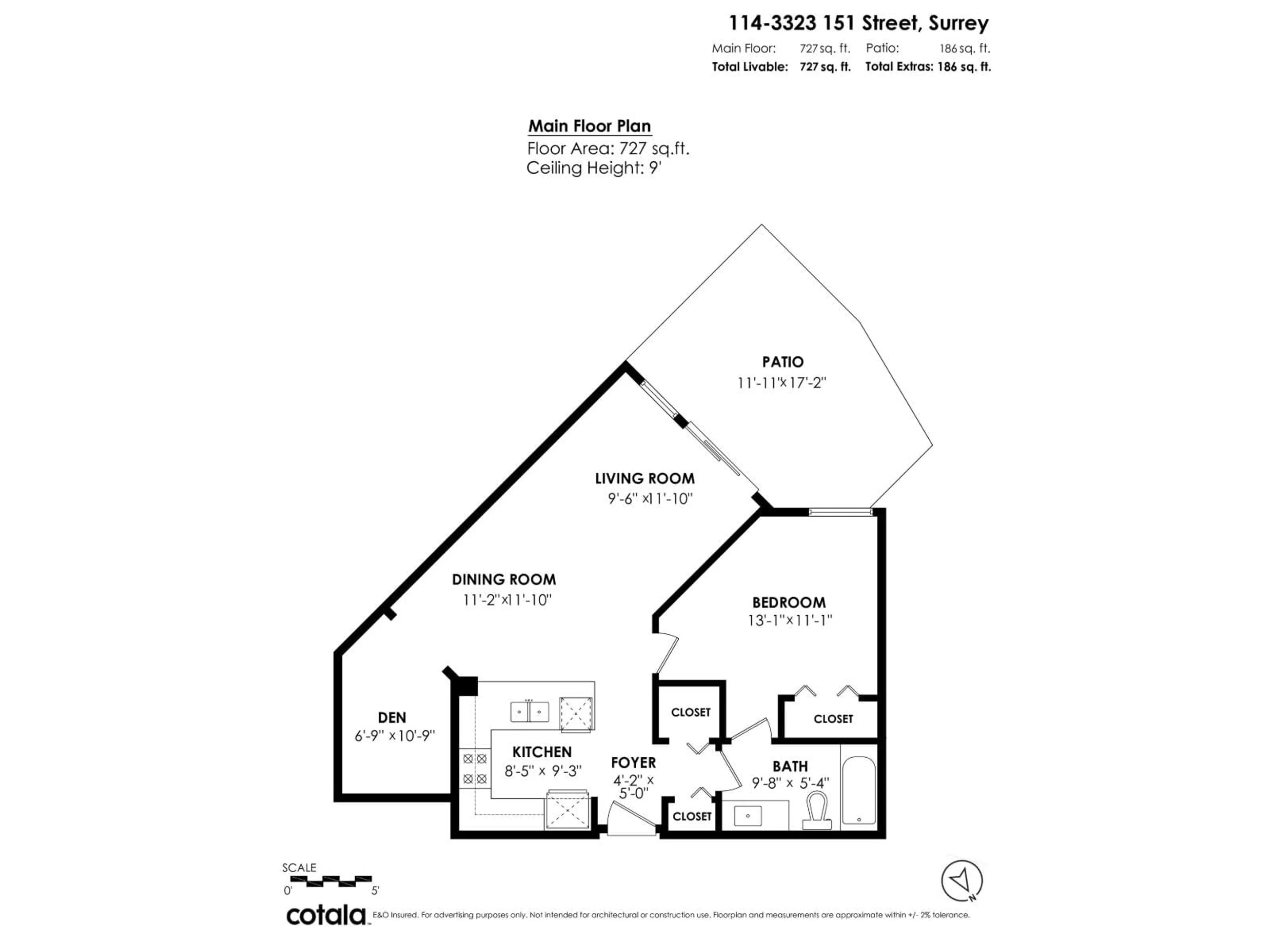 Floor plan for 114 - 3323 151 STREET, Surrey British Columbia V3Z0L3