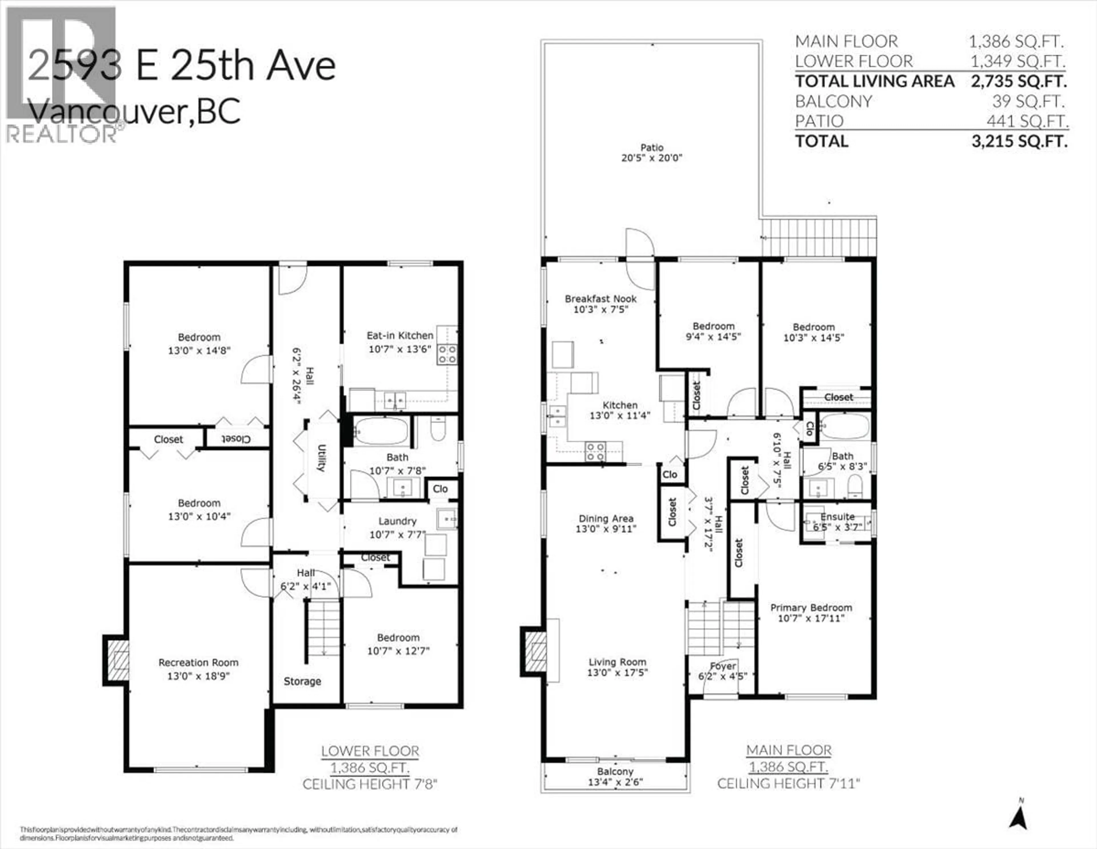 Floor plan for 2593 25TH AVENUE, Vancouver British Columbia V5R1H2