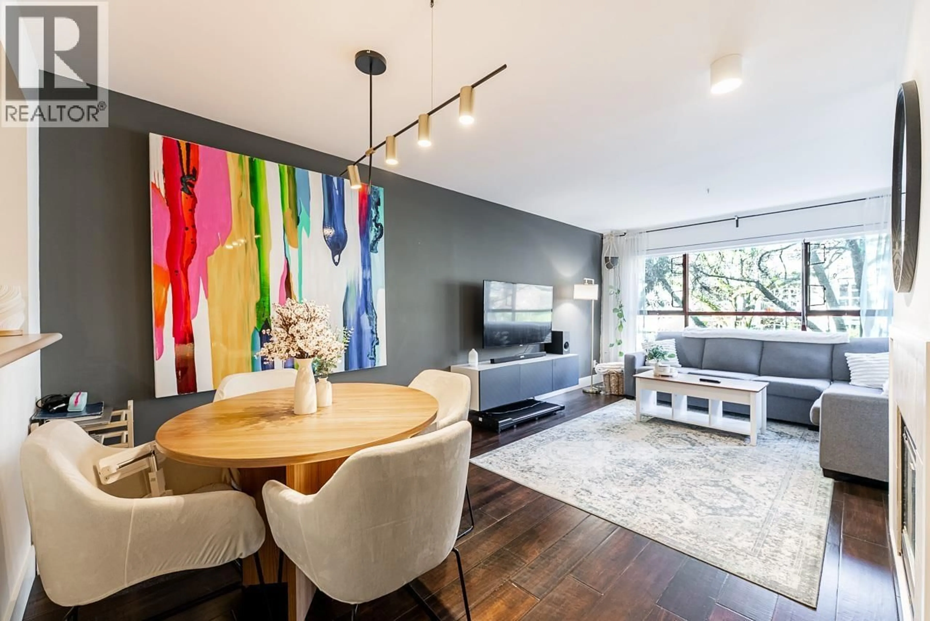 Living room with furniture, wood/laminate floor for 203 - 2140 W 12TH STREET, Vancouver British Columbia V6K2N2