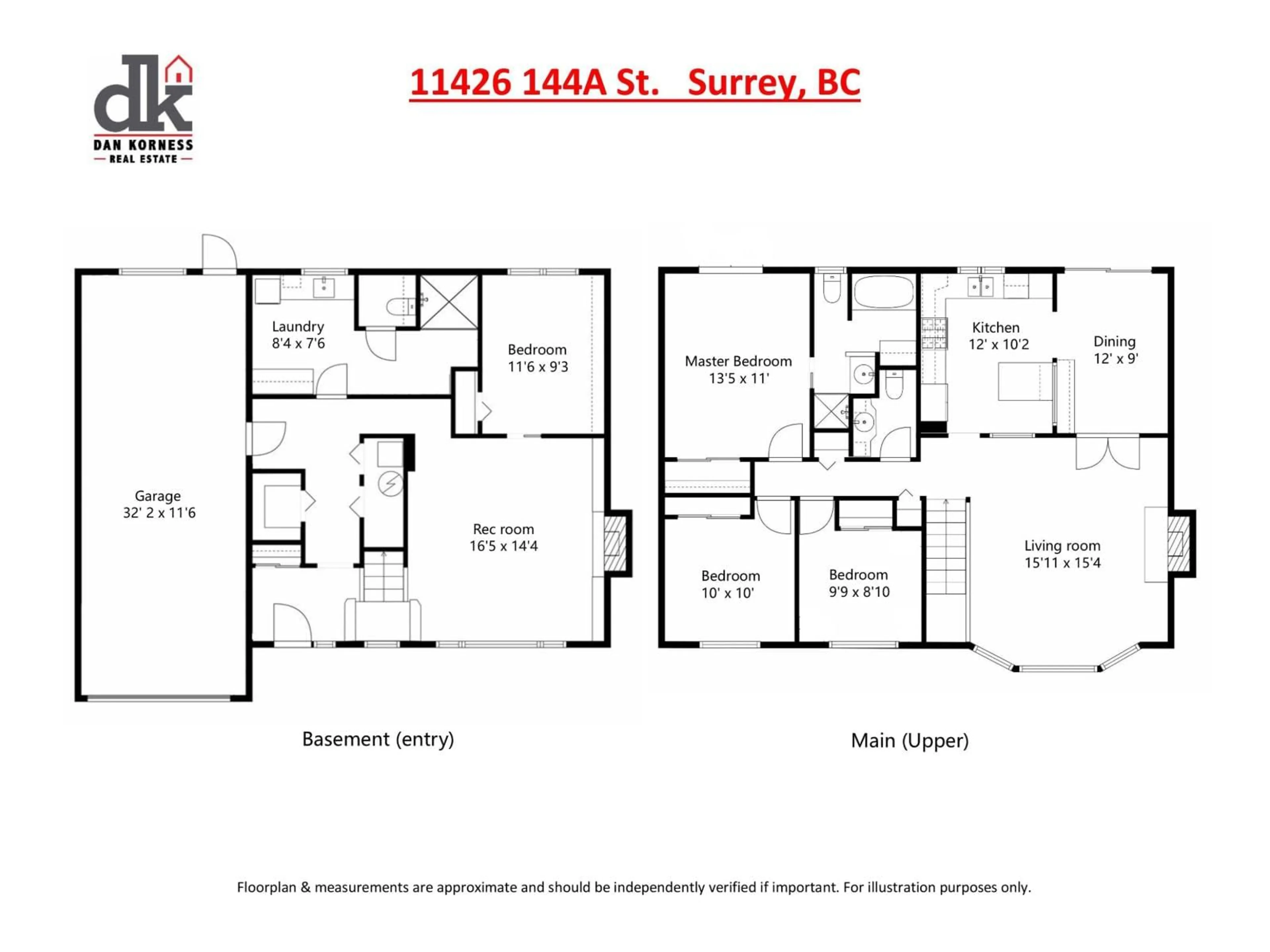 Floor plan for 11426 144A STREET, Surrey British Columbia V3R7C8