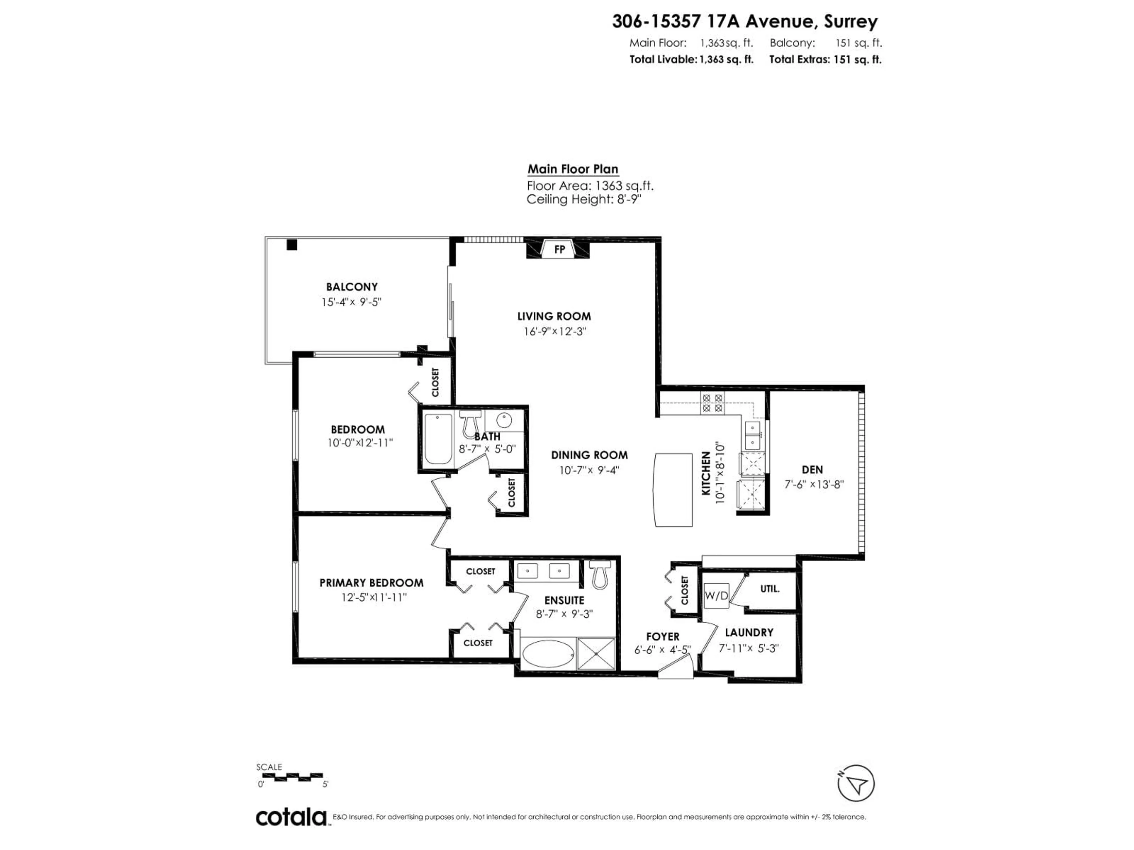 Floor plan for 306 - 15357 17A AVENUE, Surrey British Columbia V4A1V4
