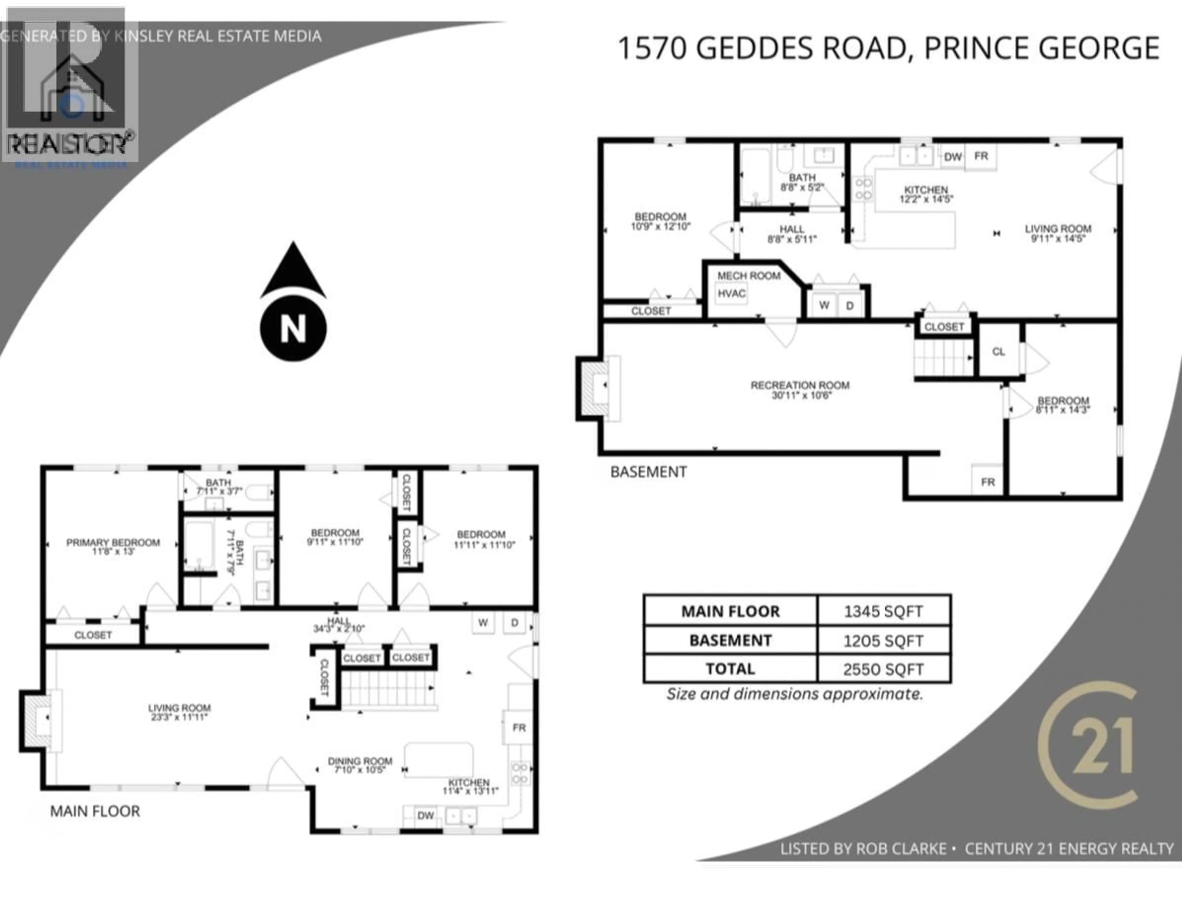 Floor plan for 1570 GEDDES ROAD, Prince George British Columbia V2K5G3