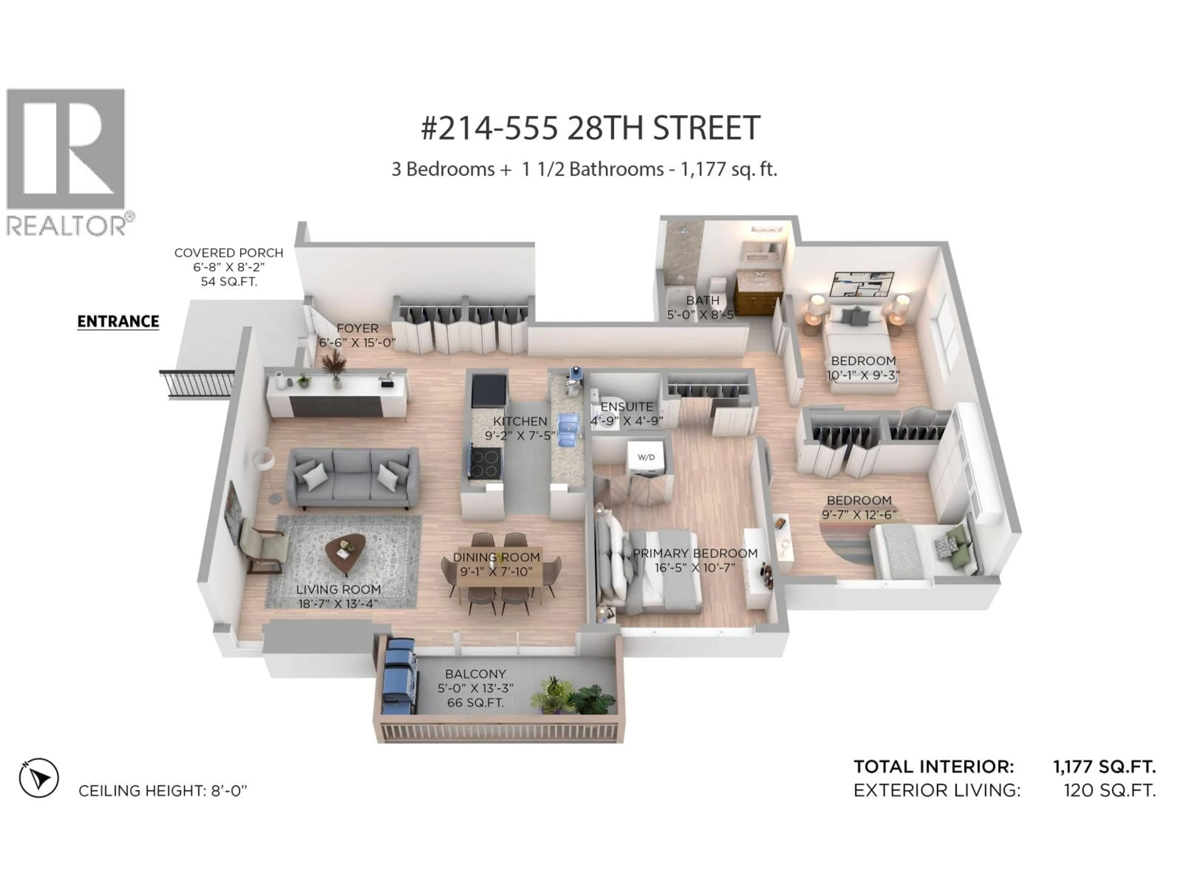 Floor plan for 214 - 555 28TH STREET, North Vancouver British Columbia V7N2J7