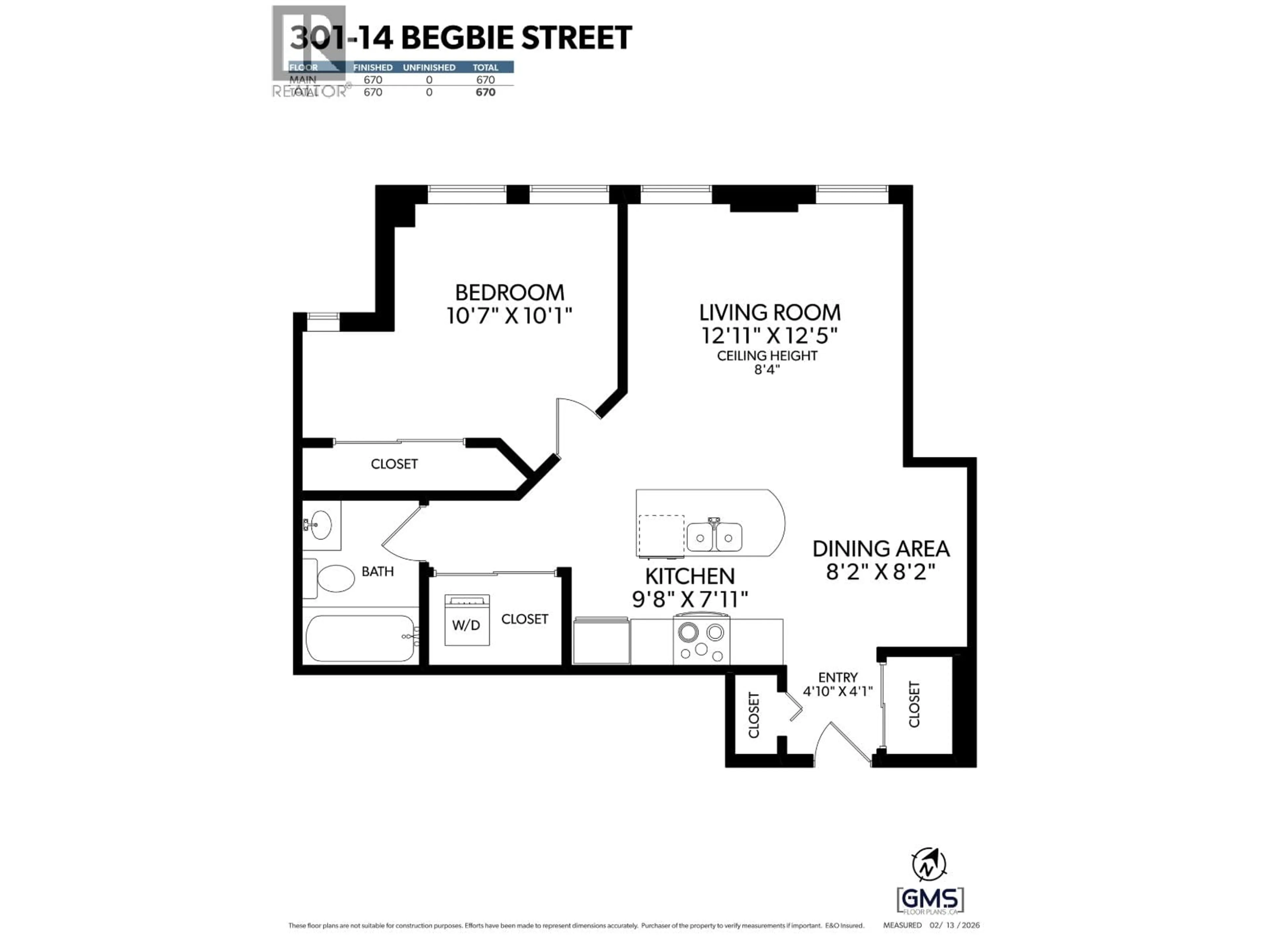 Floor plan for 301 - 14 BEGBIE STREET, New Westminster British Columbia V3M0C4