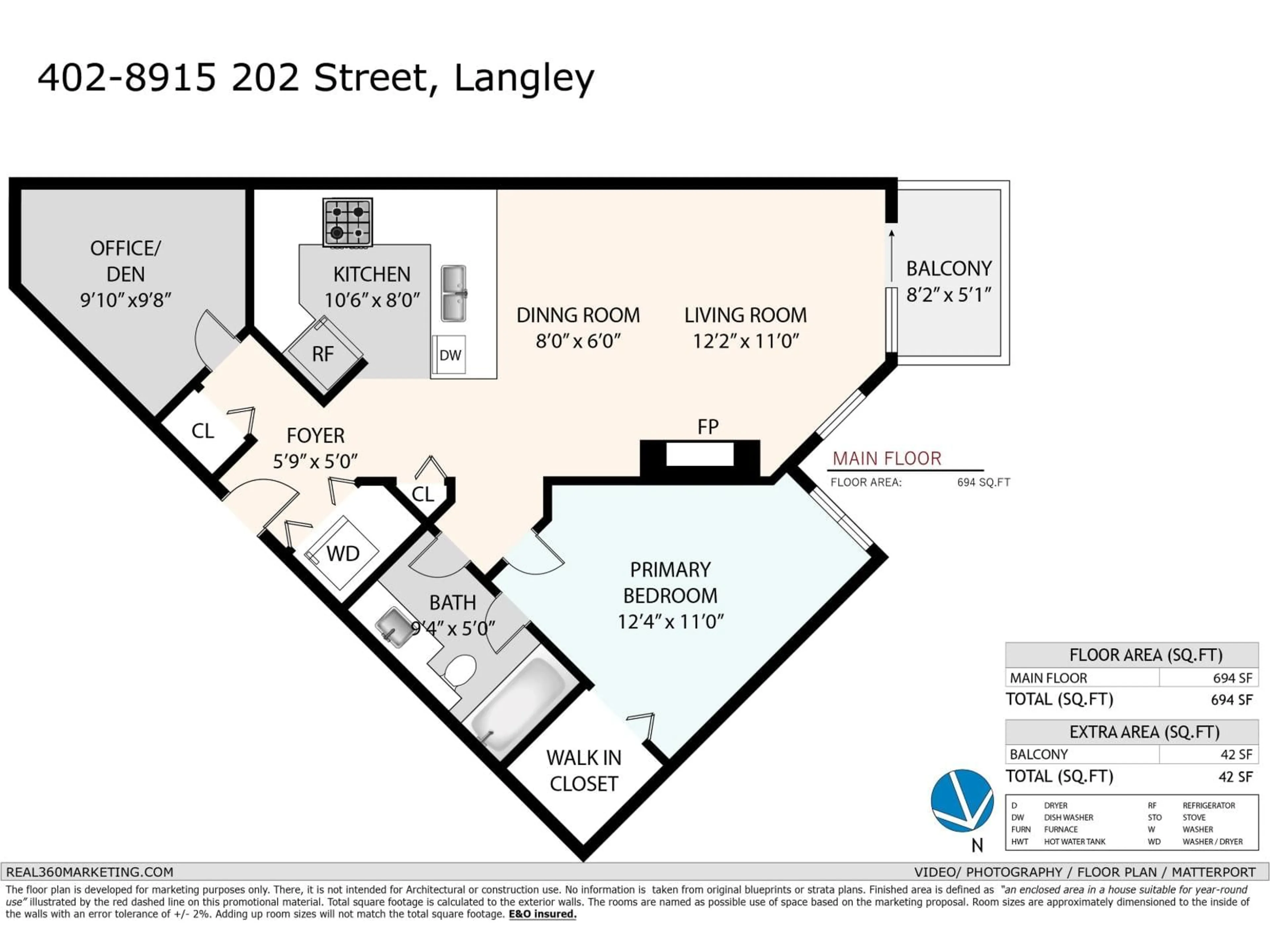 Floor plan for 402 - 8915 202 STREET, Langley British Columbia V1M0B5