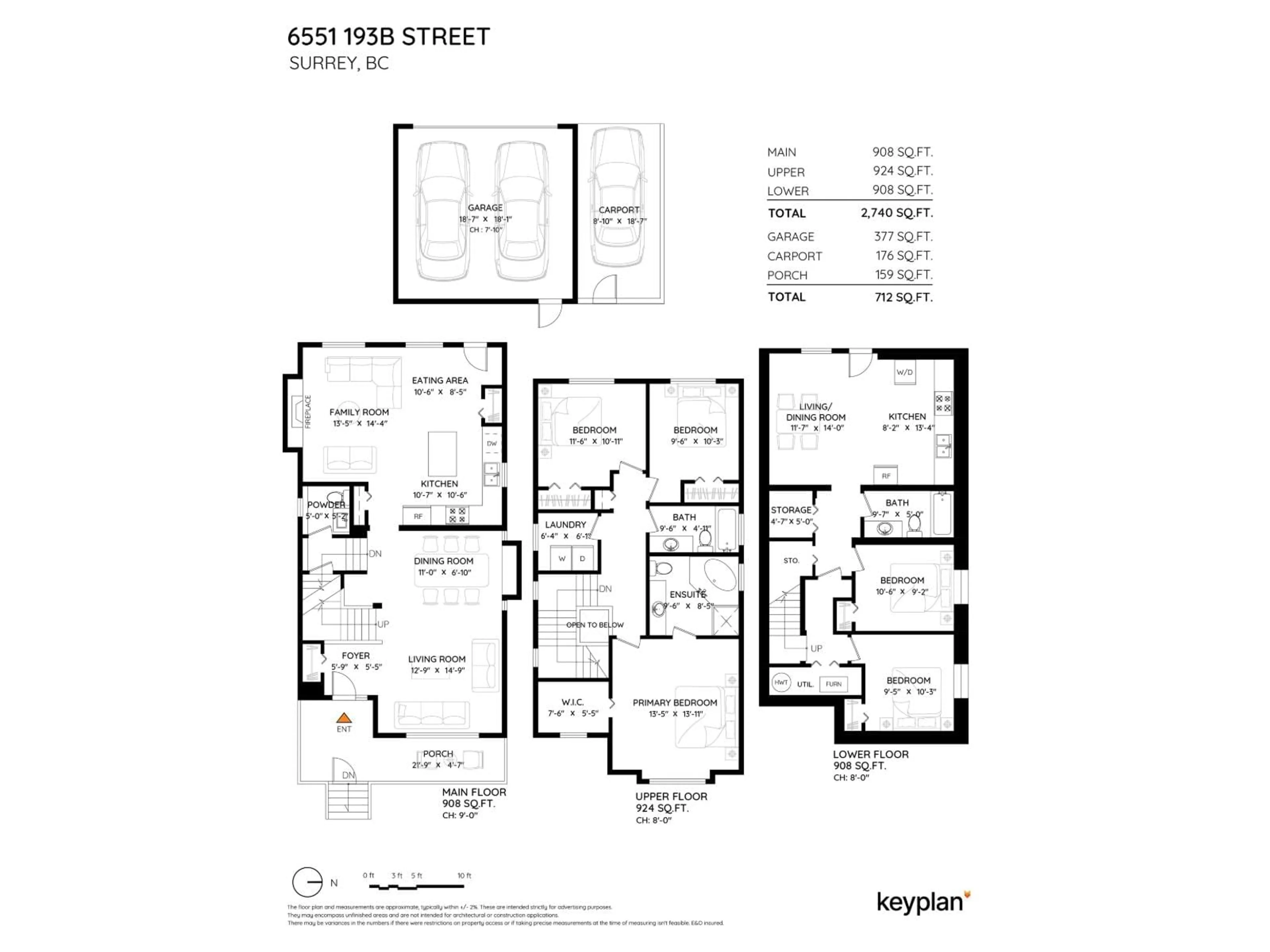 Floor plan for 6551 193B STREET, Surrey British Columbia V4N5R1