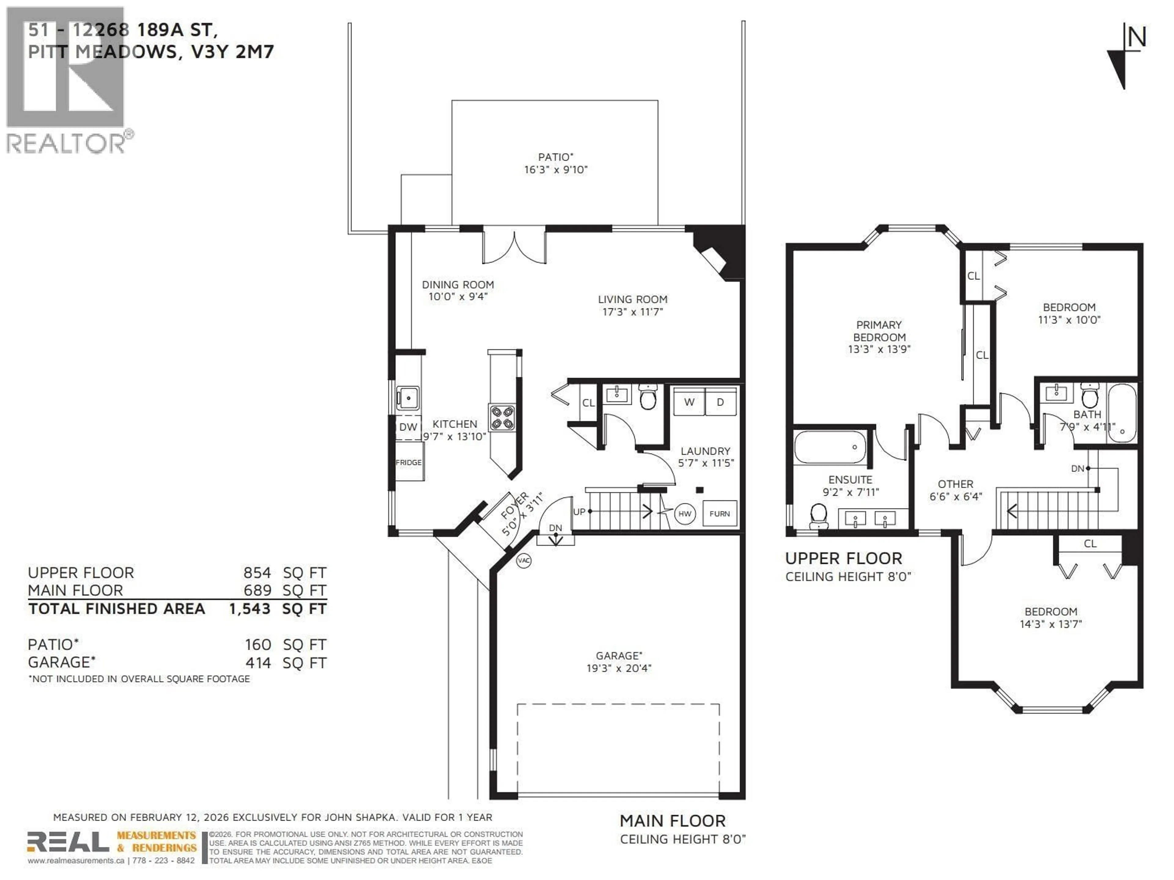 Floor plan for 51 - 12268 189A STREET, Pitt Meadows British Columbia V3Y2M7
