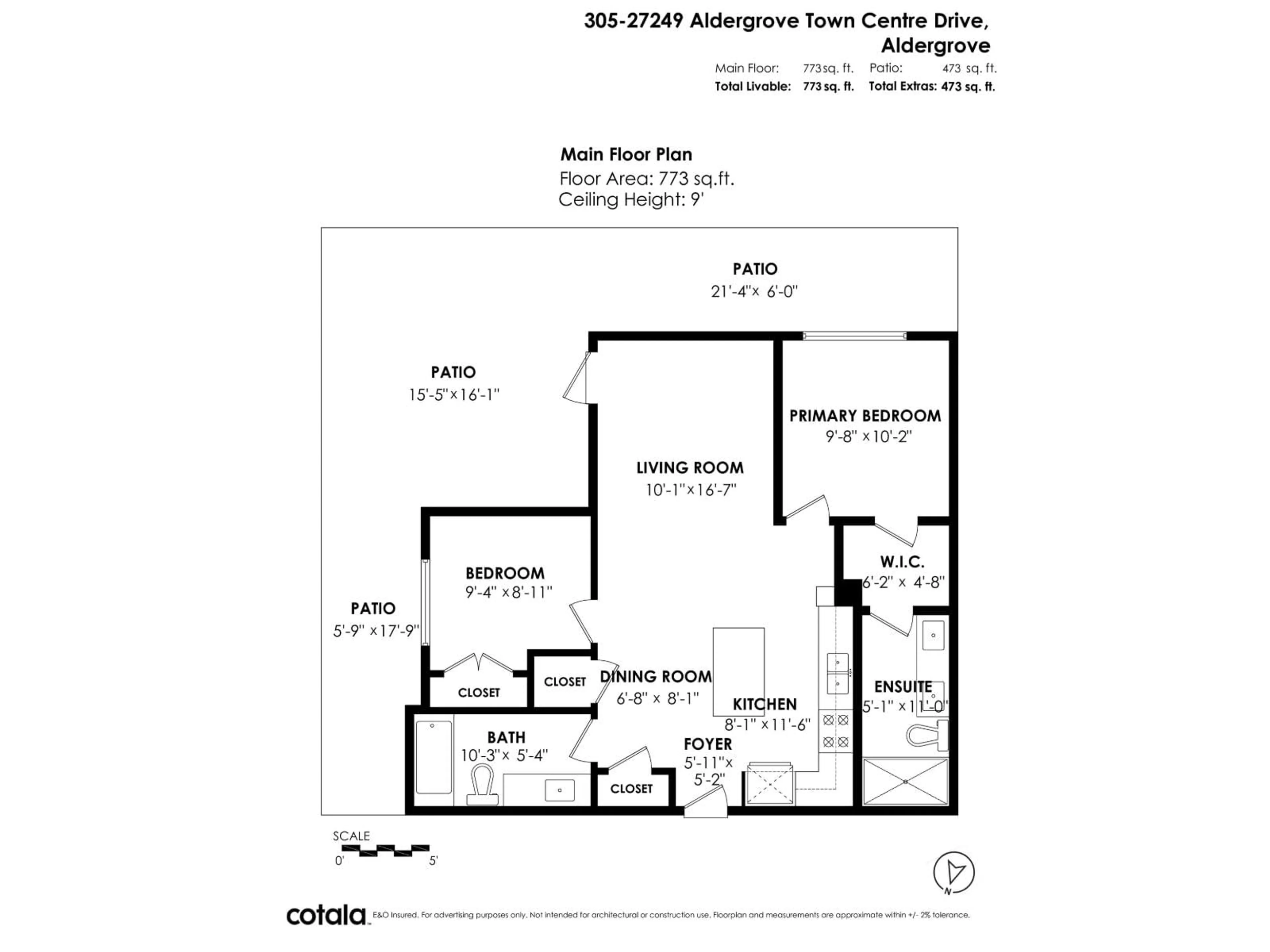 Floor plan for 305 - 27249 ALDERGROVE TOWN CENTRE DRIVE, Langley British Columbia V4W0E4