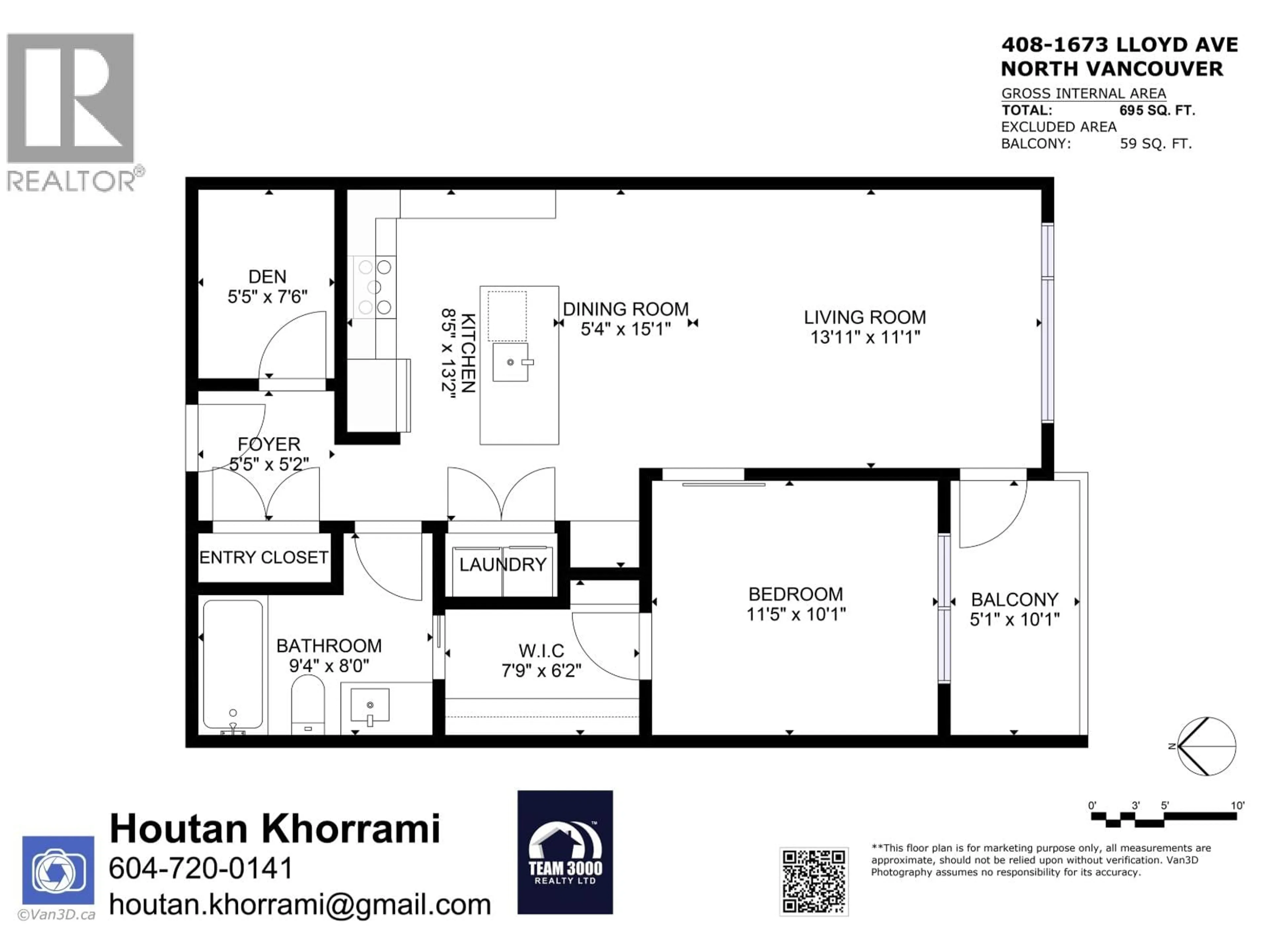 Floor plan for 408 - 1673 LLOYD AVENUE, North Vancouver British Columbia V7P0A9