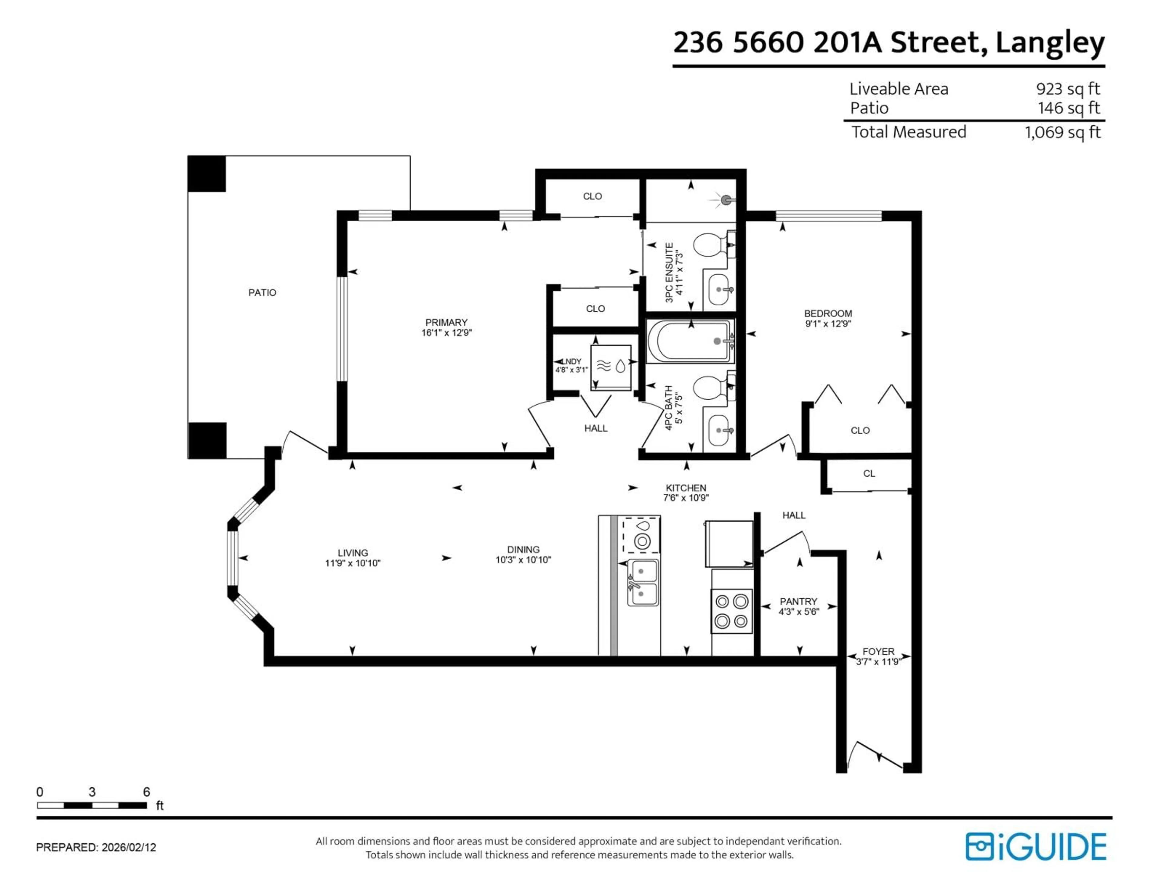 Floor plan for 236 - 5660 201A STREET, Langley British Columbia V3A0B4