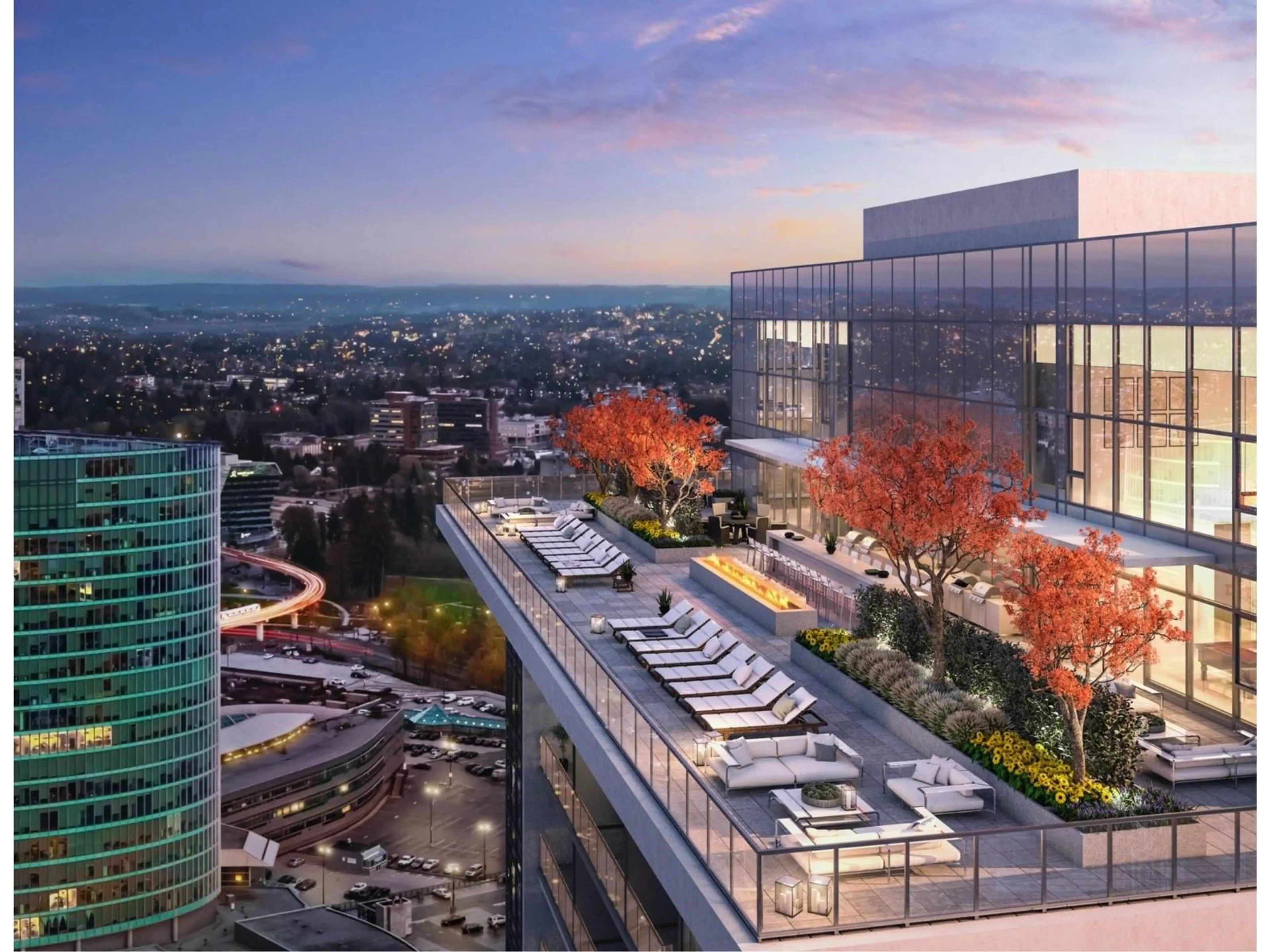 Patio, city buildings view from balcony for 508 - 13350 CENTRAL AVENUE, Surrey British Columbia V3T0S1