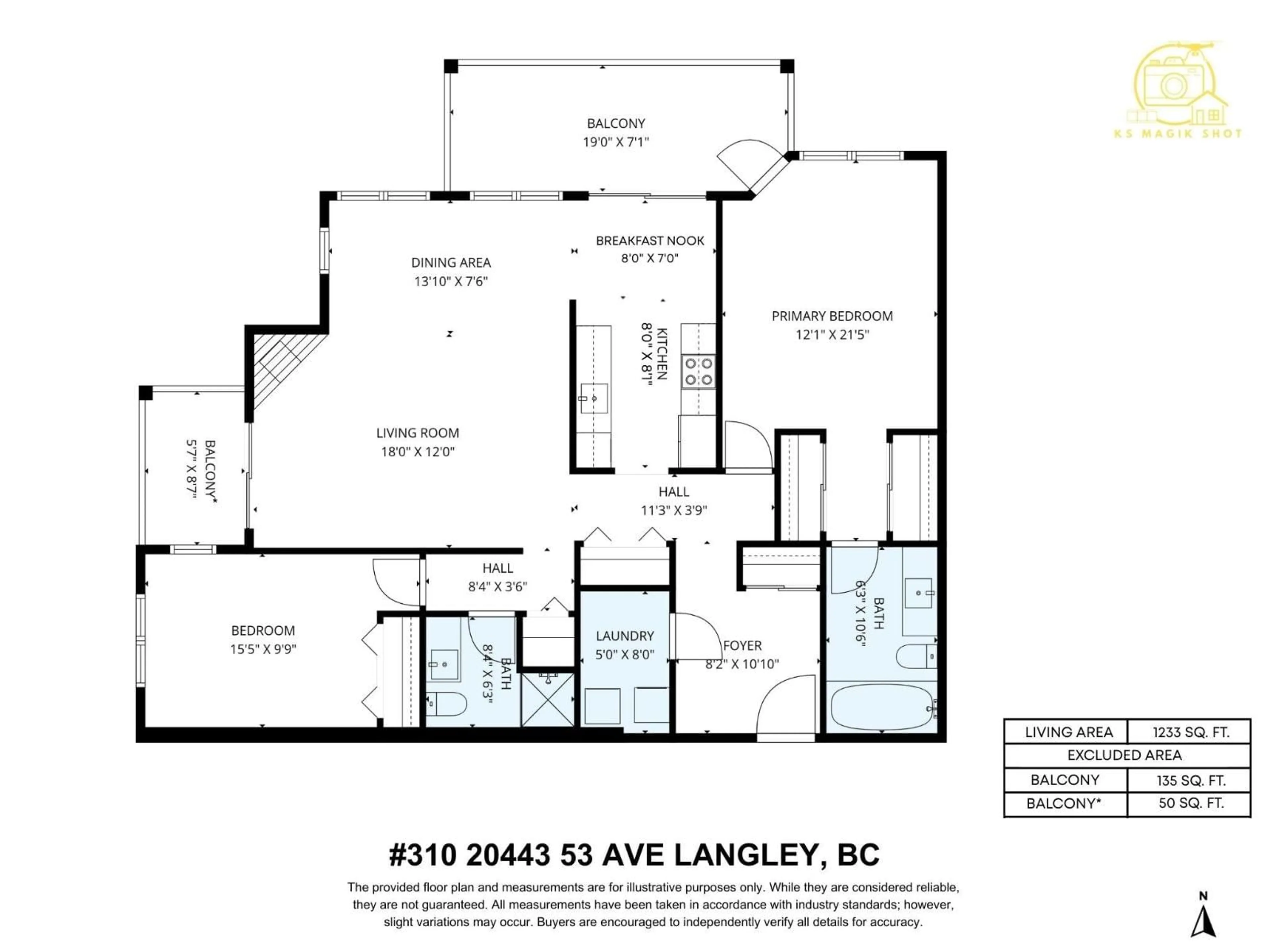 Floor plan for 310 - 20443 53 AVENUE, Langley British Columbia V3A7A6
