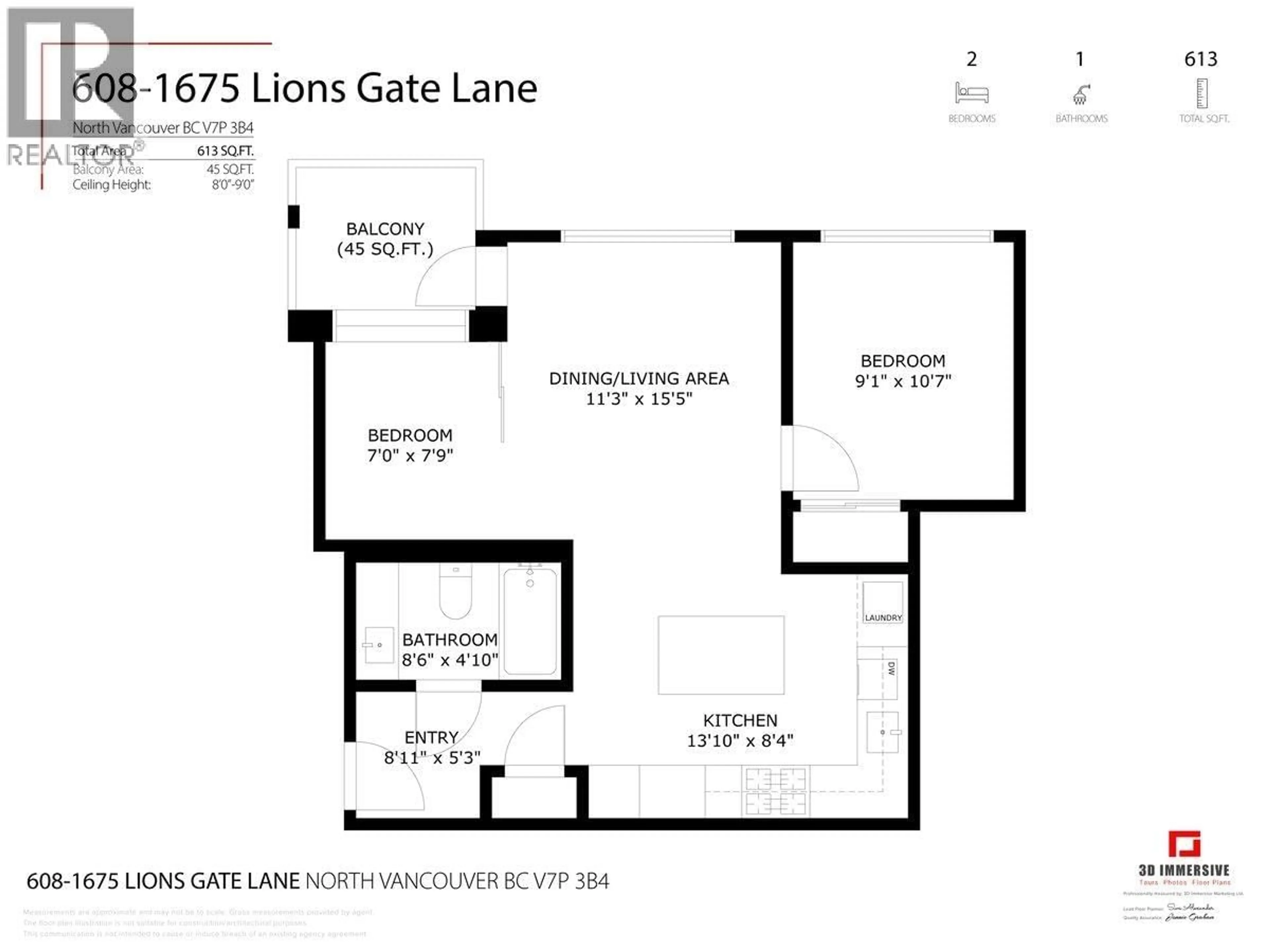 Floor plan for 608 - 1675 LIONS GATE LANE, North Vancouver British Columbia V7P0E2