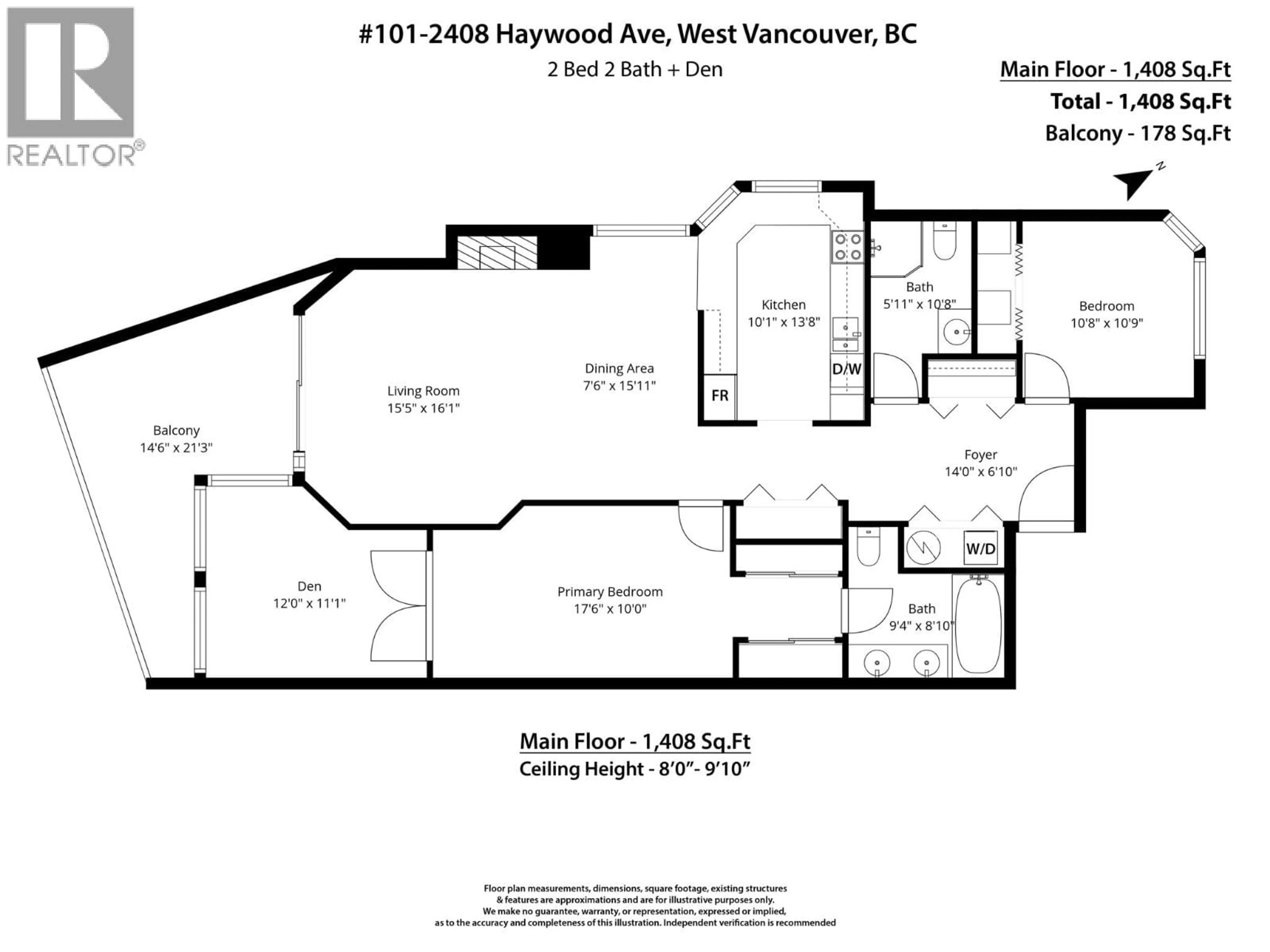 Floor plan for 101 - 2408 HAYWOOD AVENUE, West Vancouver British Columbia V7V1Y1